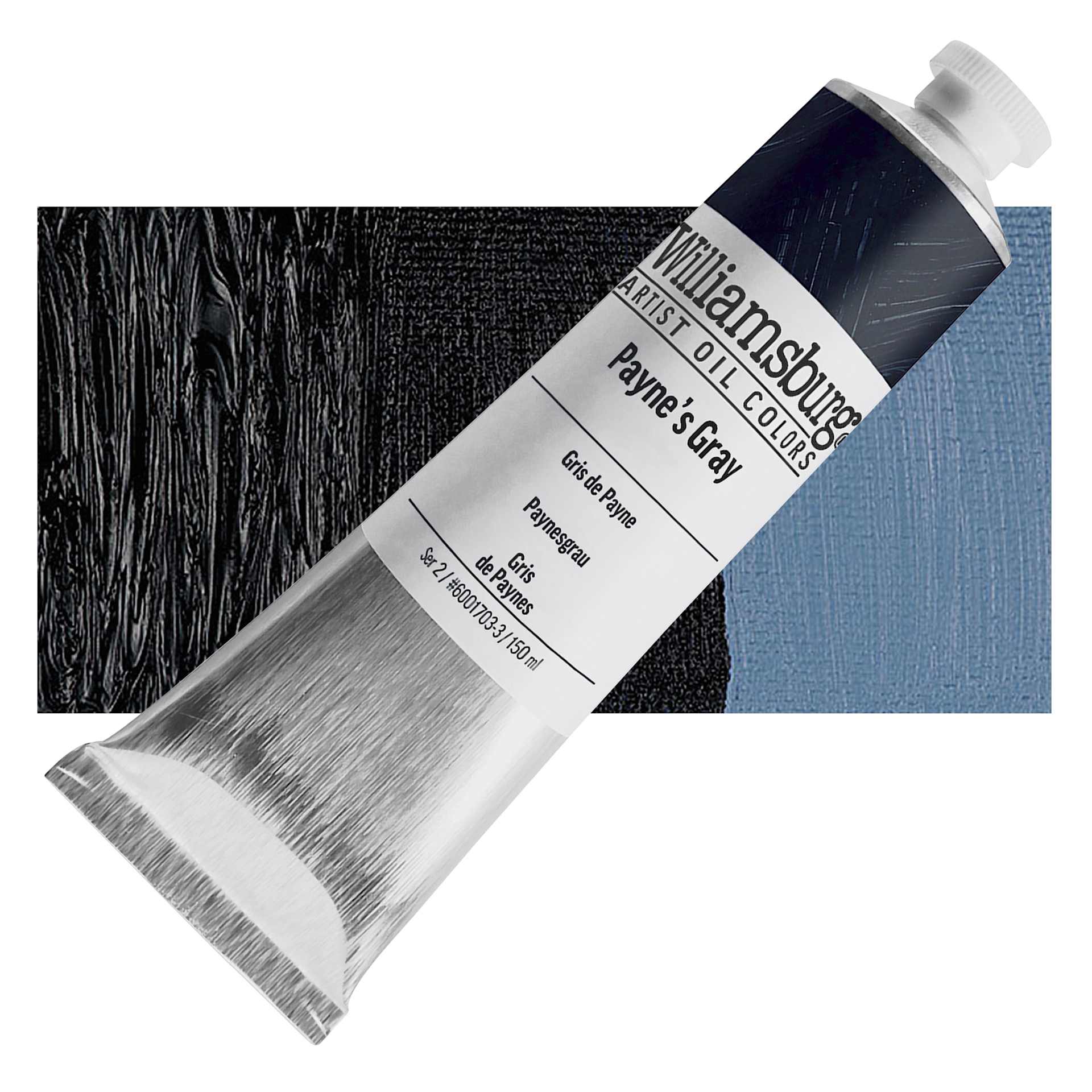 Williamsburg Handmade Oil Paint - Payne's Gray, 150 ml tube and swatch