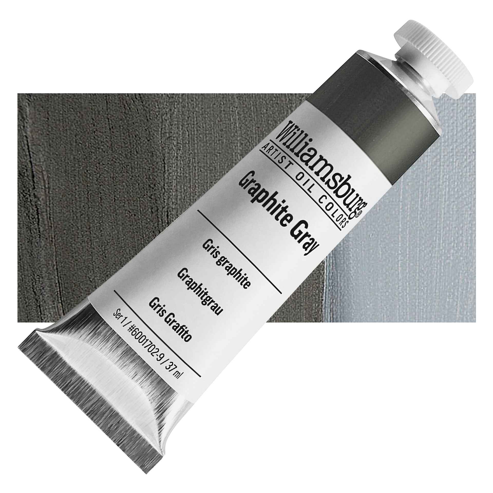 Williamsburg Handmade Oil Paint - Graphite Gray, 37 ml tube and swatch