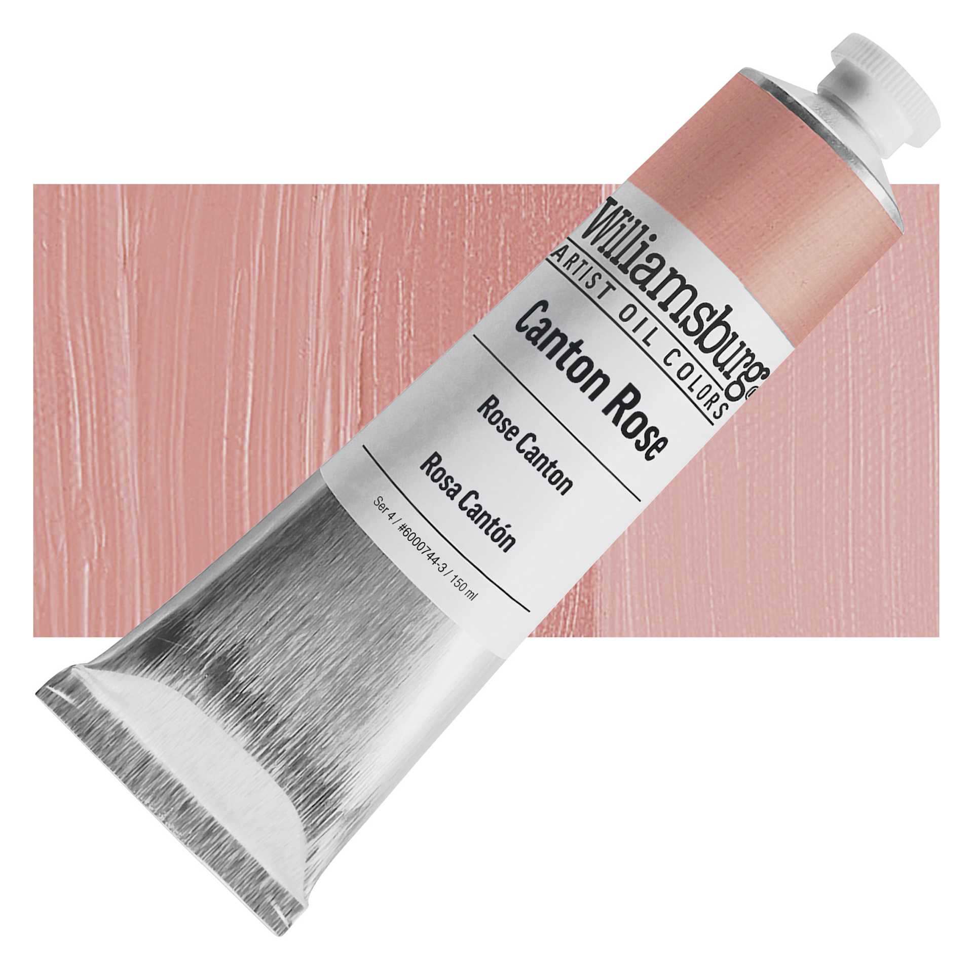 Williamsburg Handmade Oil Paint - Canton Rose, 150 ml tube and swatch