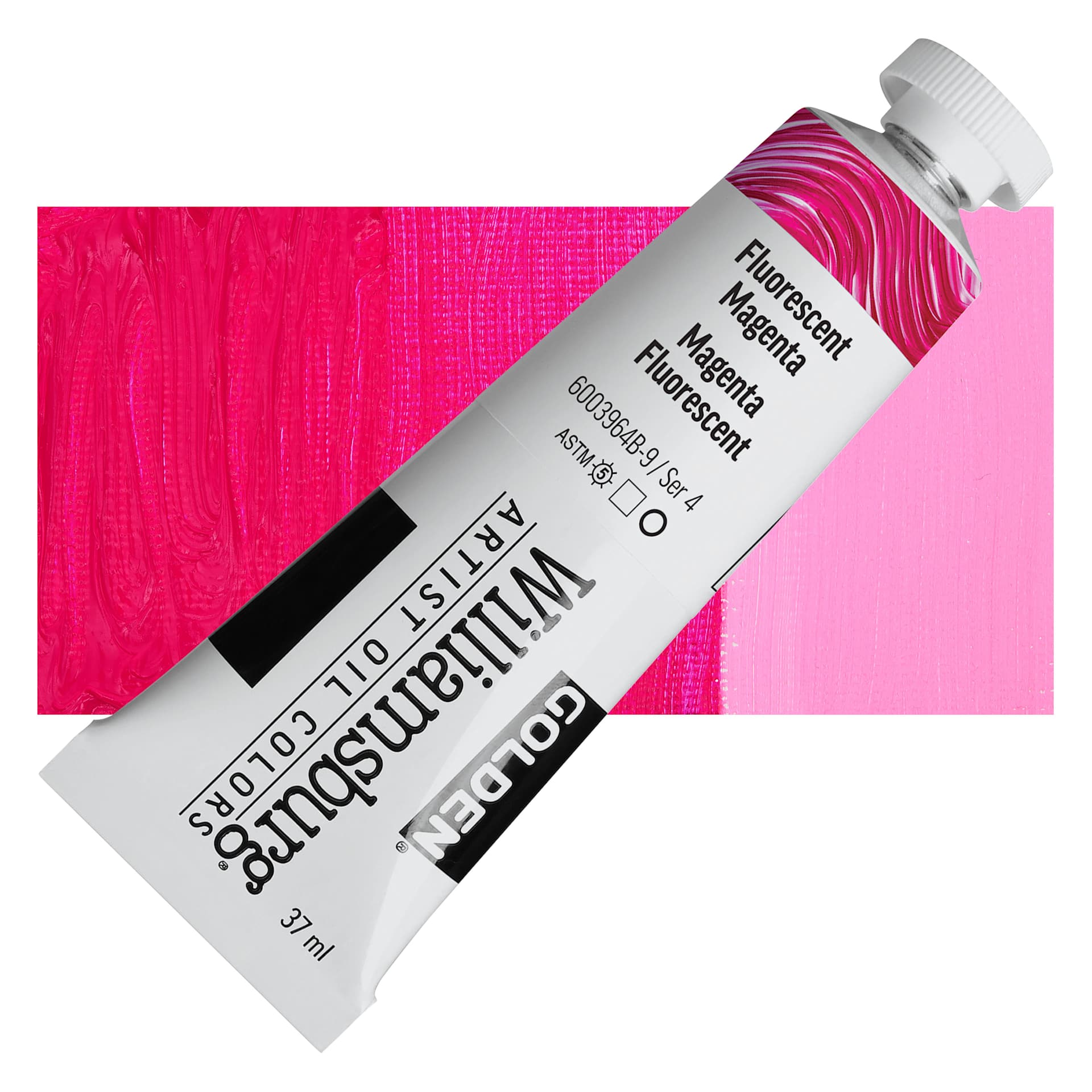 Williamsburg Handmade Oil Paint - Fluorescent Magenta, 37 ml tube and swatch