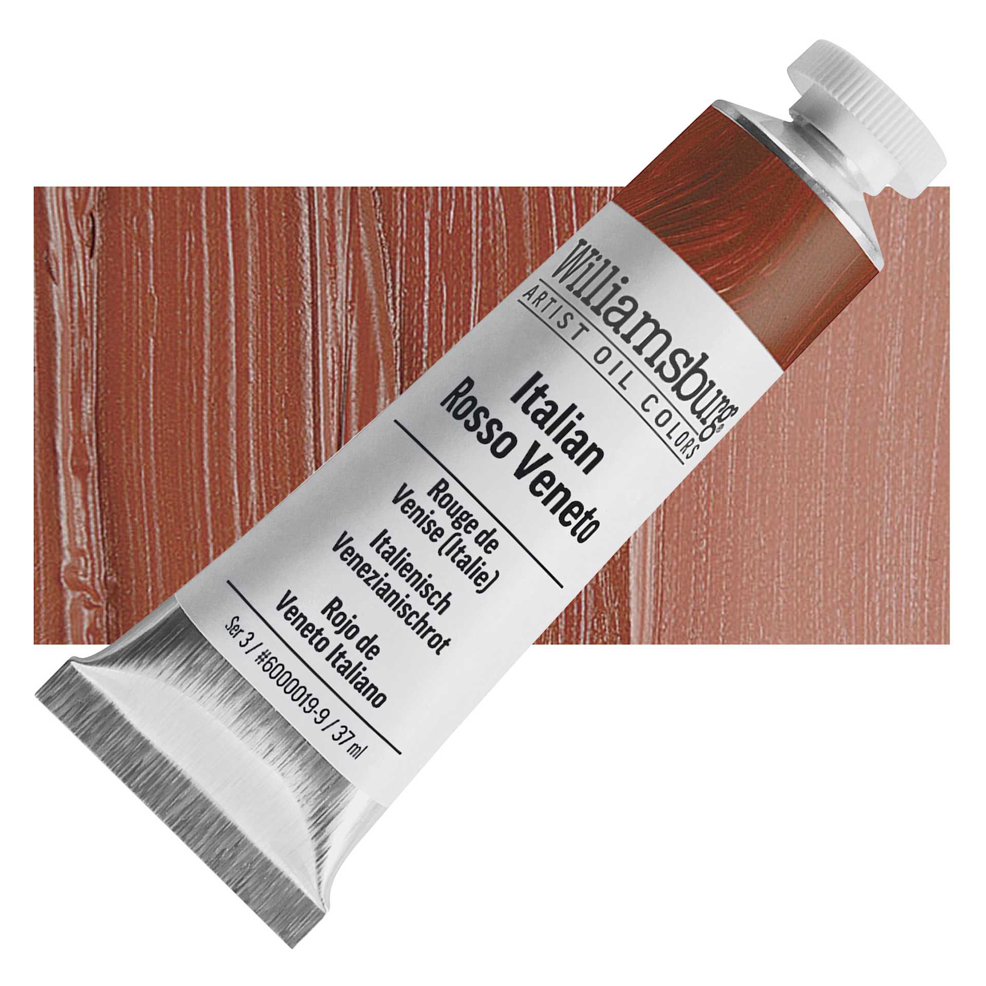 Williamsburg Handmade Oil Paint - Italian Rosso Veneto, 37 ml tube and swatch