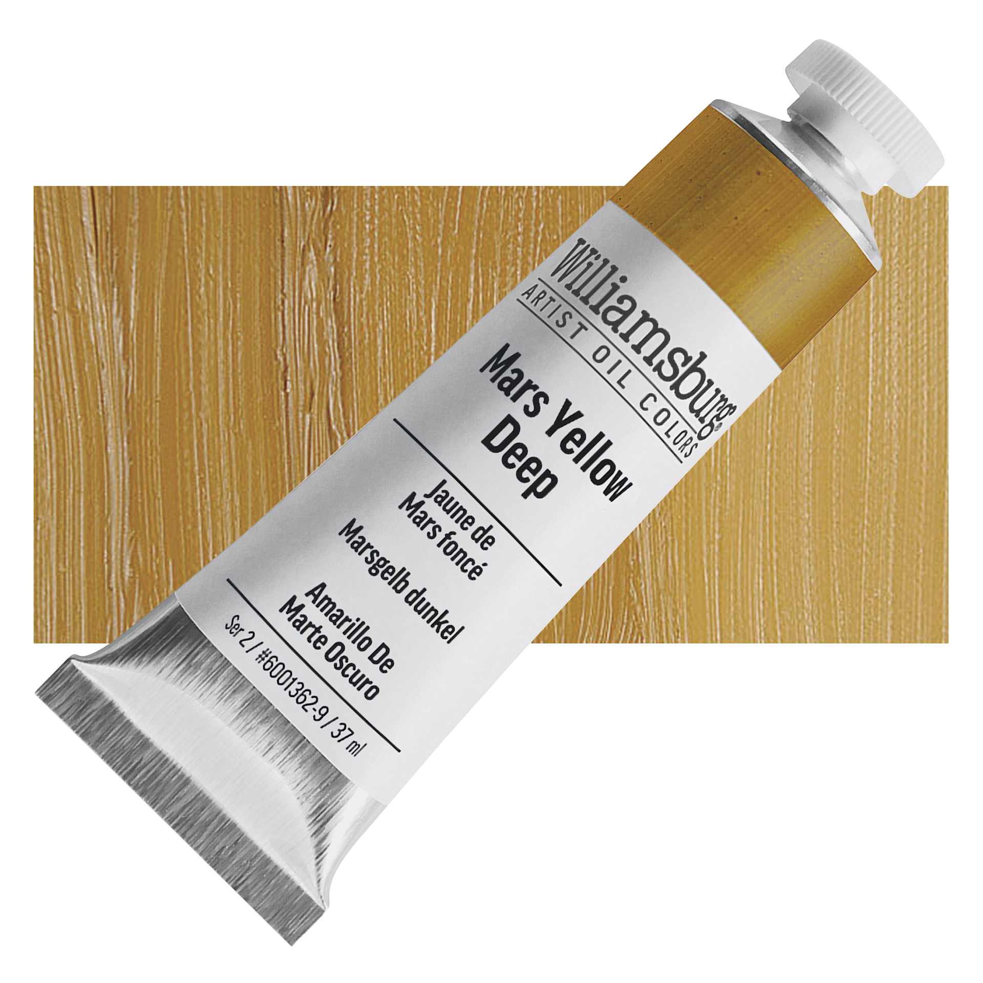 Williamsburg Handmade Oil Paint - Mars Yellow Deep, 37 ml tube and swatch