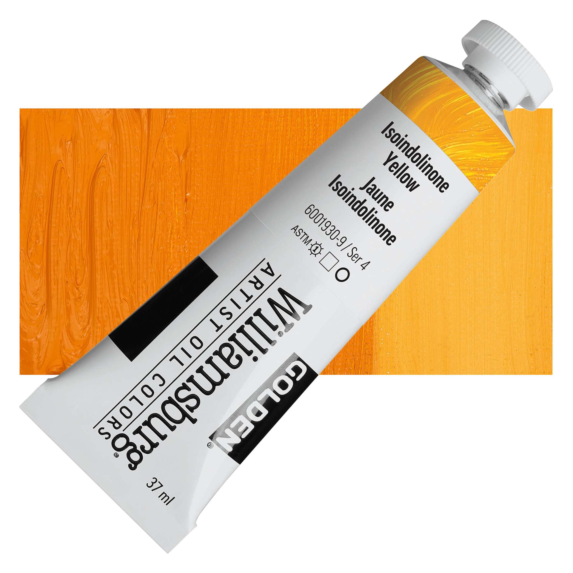 Williamsburg Handmade Oil Paint - Isoindolinone Yellow, 37 ml tube and swatch