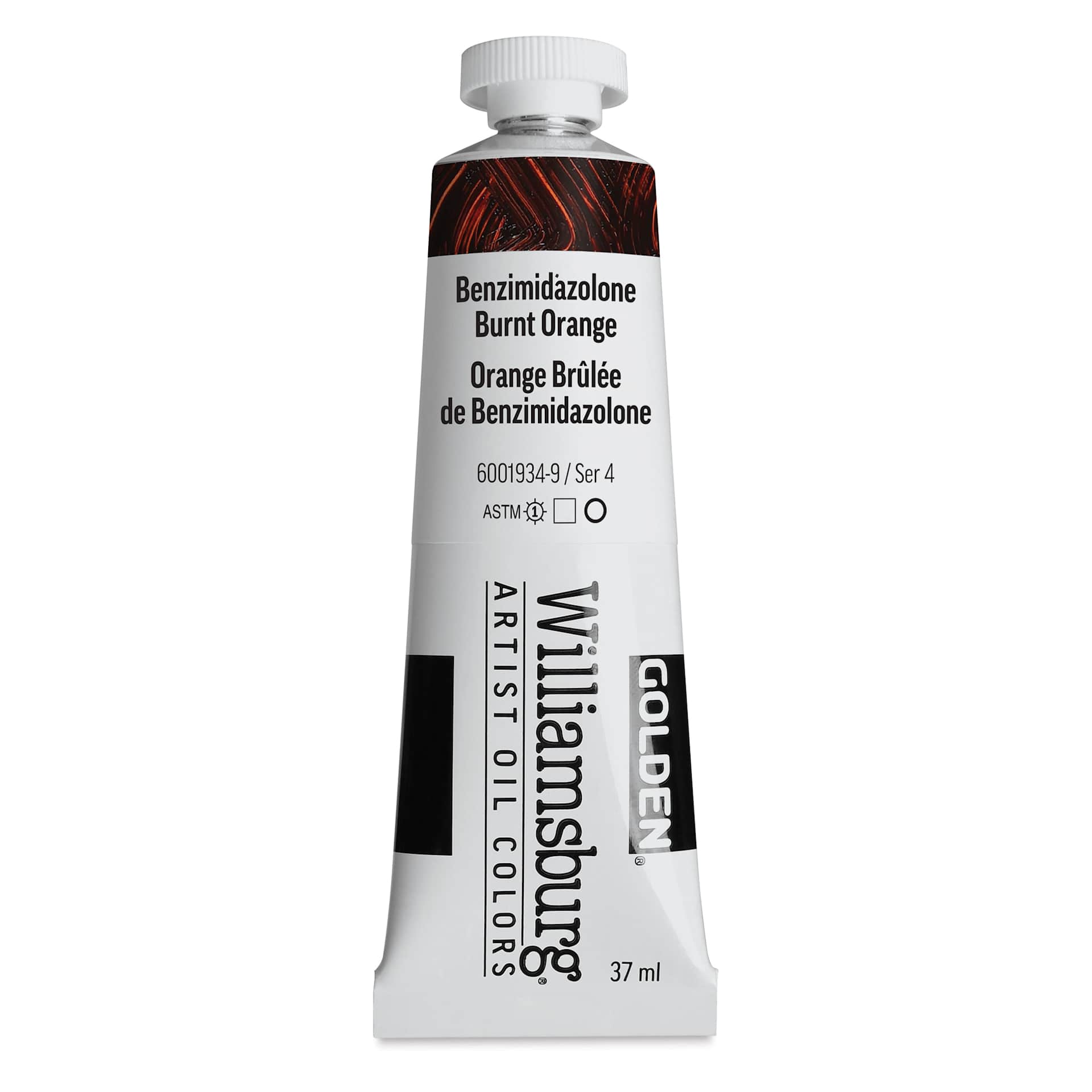 Williamsburg Handmade Oil Paint - Benzimidazolone Burnt Orange, 37 ml tube