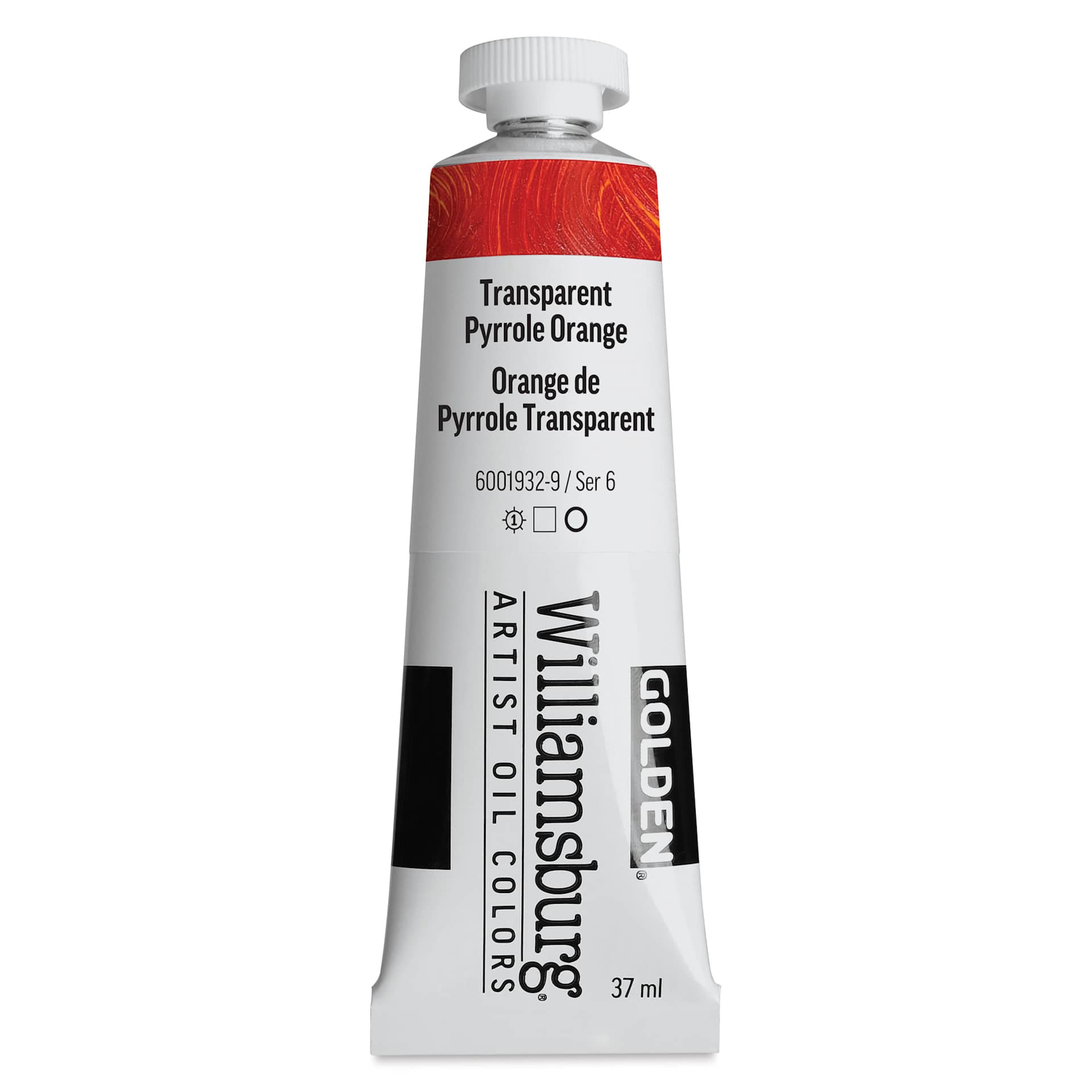 Williamsburg Handmade Oil Paint - Transparent Pyrrole Orange, 37 ml tube