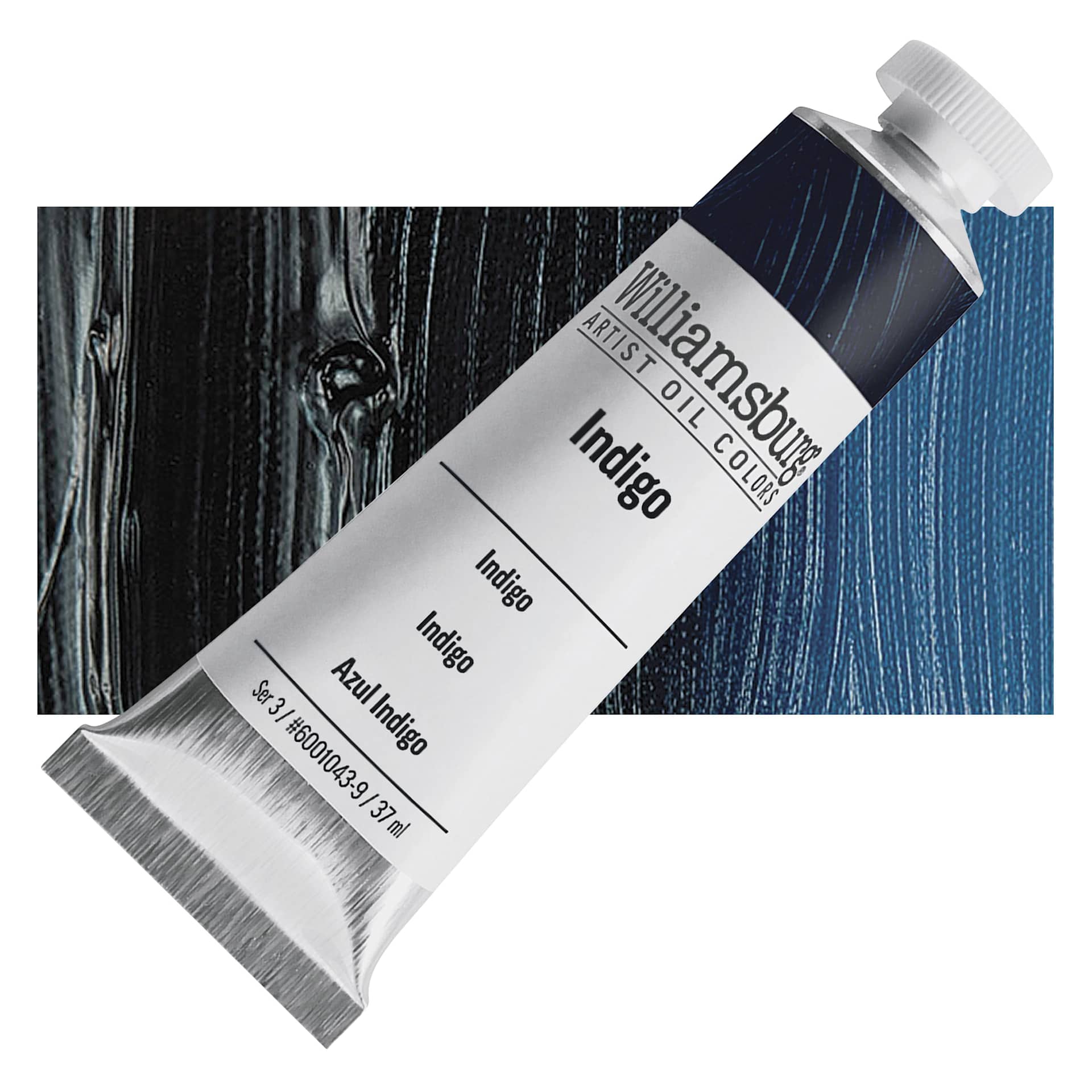 Williamsburg Handmade Oil Paint - Indigo, 37 ml tube and swatch