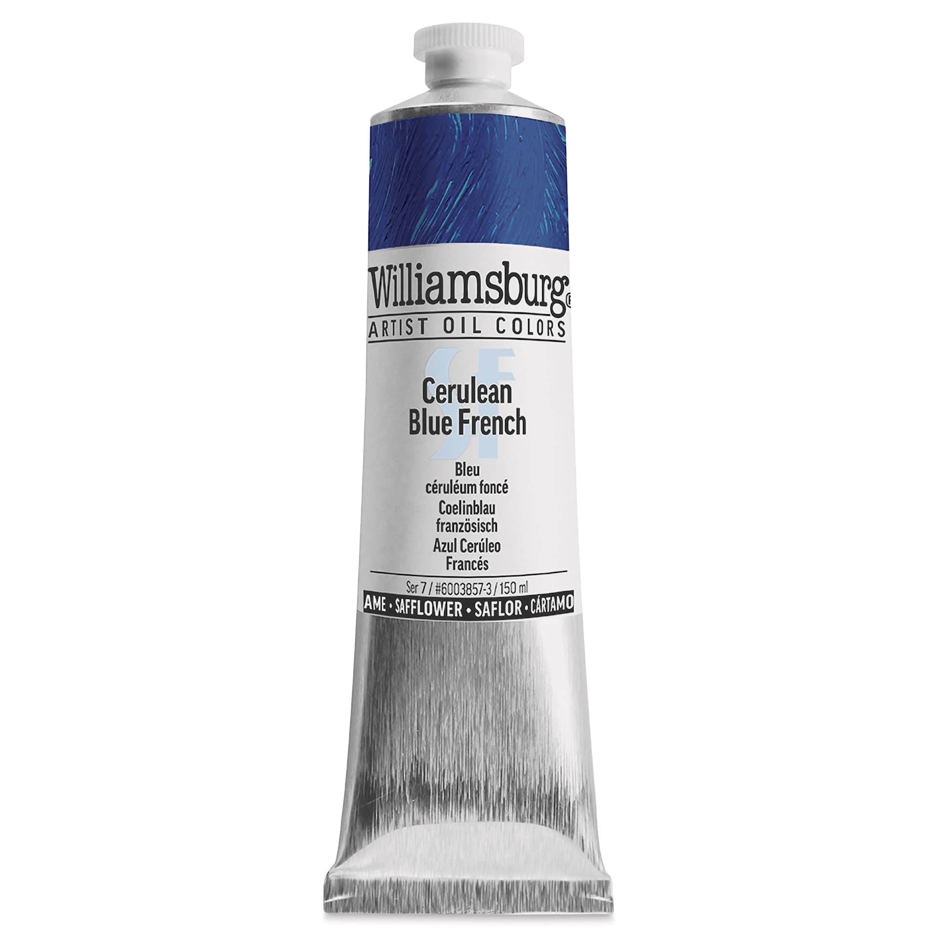 Williamsburg Handmade Safflower Oil Color - Cerulean Blue French, 150 ml tube