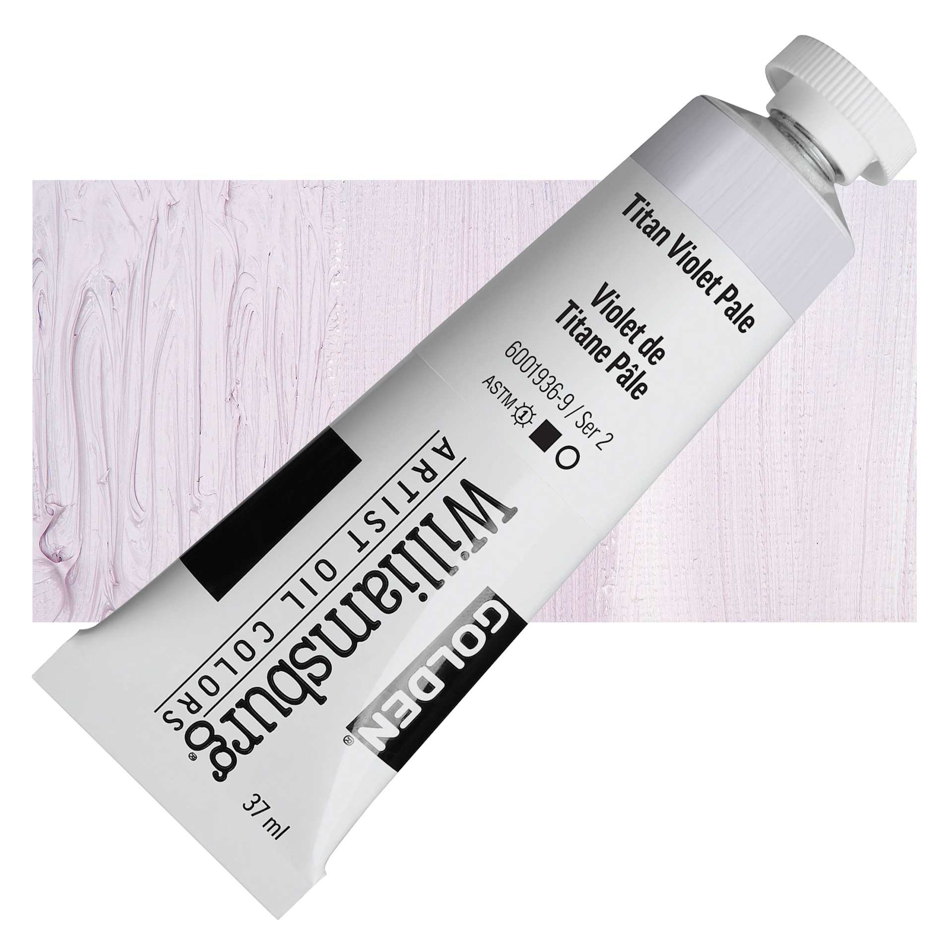 Williamsburg Handmade Oil Paint - Titan Violet Pale, 37 ml tube and swatch
