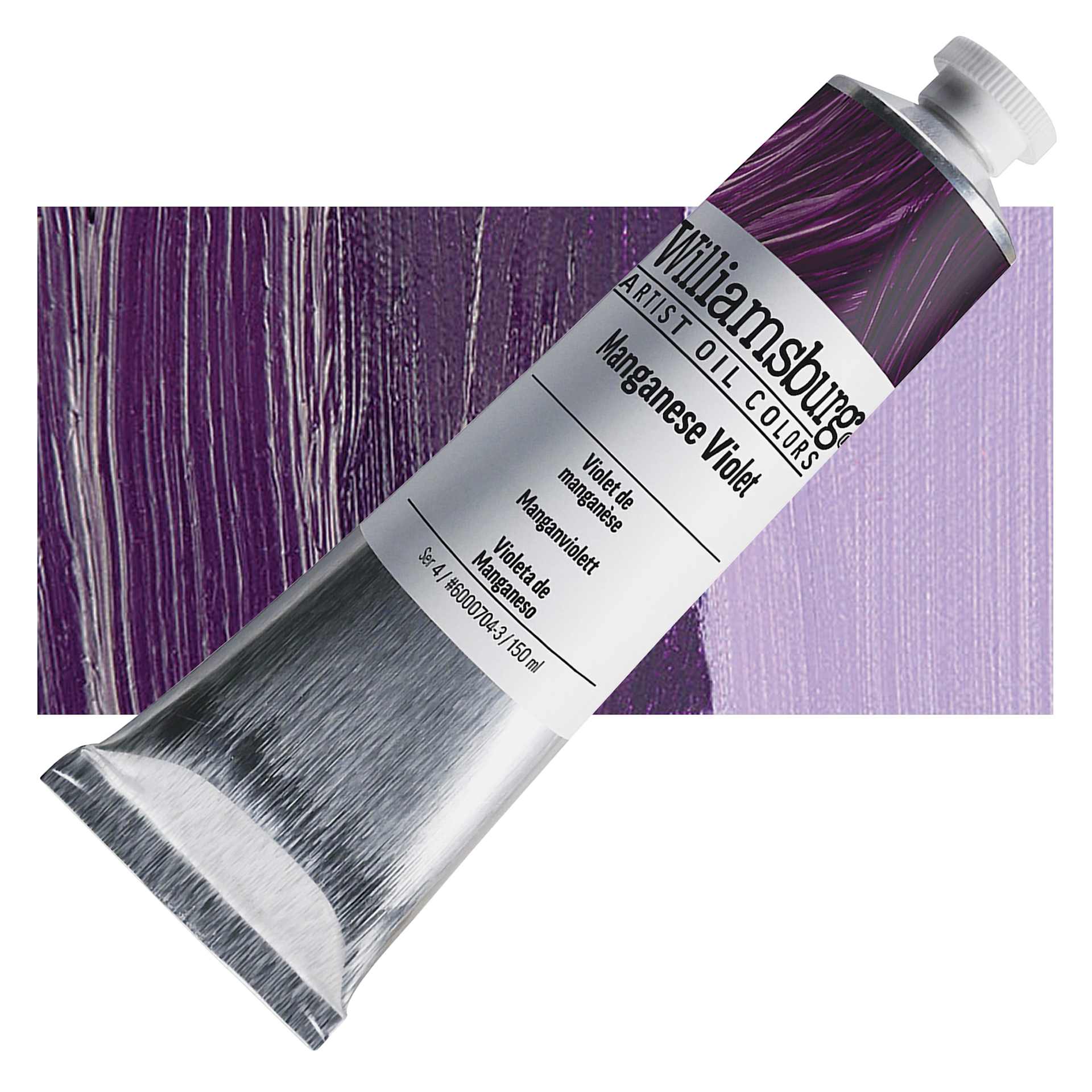 Williamsburg Handmade Oil Paint - Manganese Violet, 150 ml tube and swatch