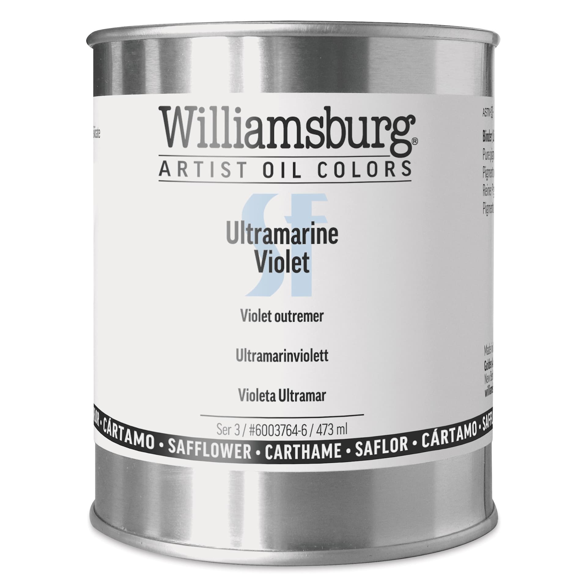 Williamsburg Handmade Safflower Oil Color - Ultramarine Violet, 16 oz can
