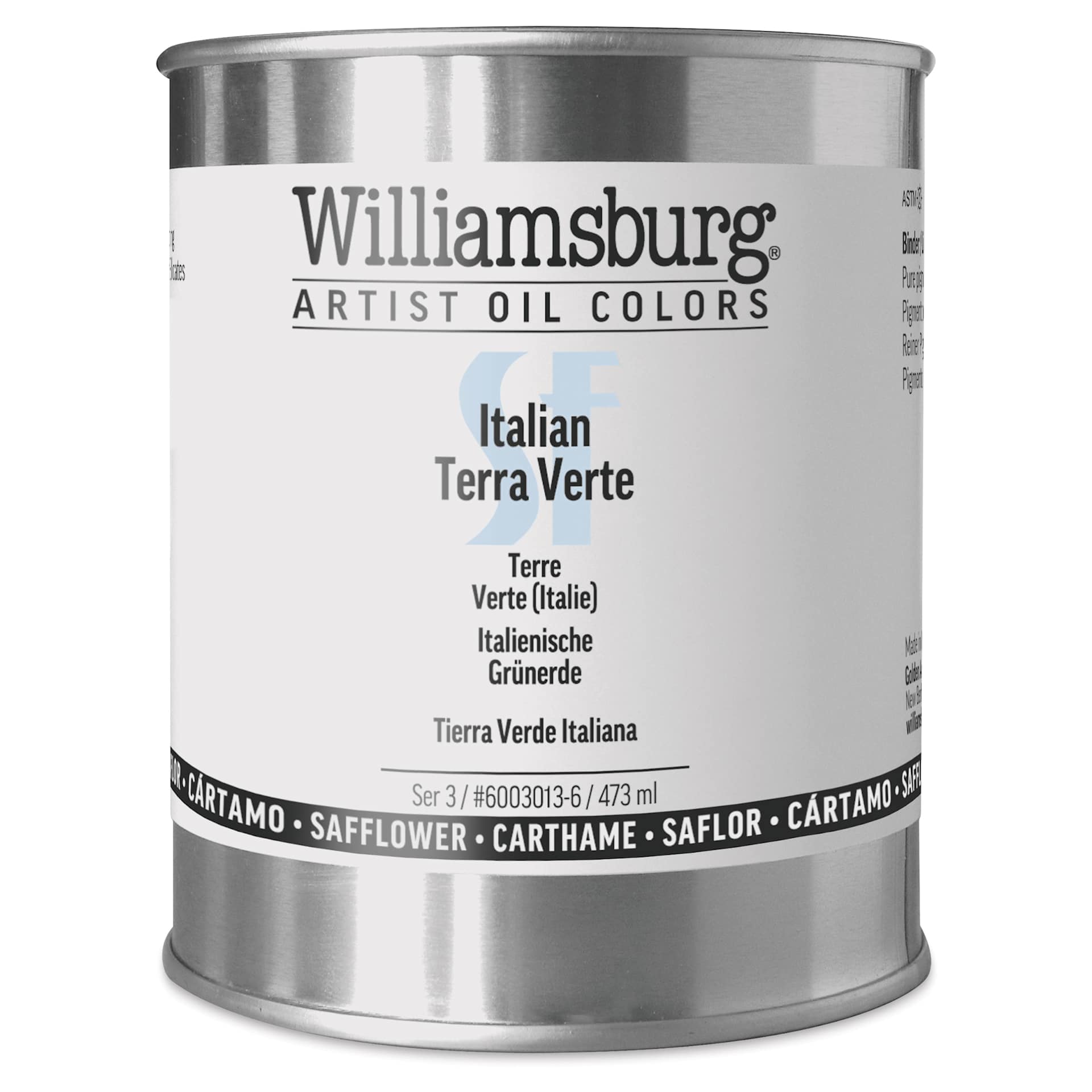 Williamsburg Handmade Safflower Oil Color - Italian Terra Verte, 16 oz can