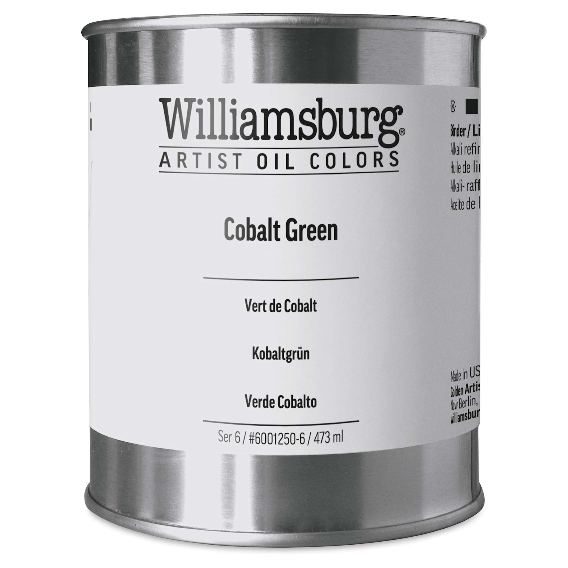 Williamsburg Handmade Oil Paint - Cobalt Green, 16 oz can