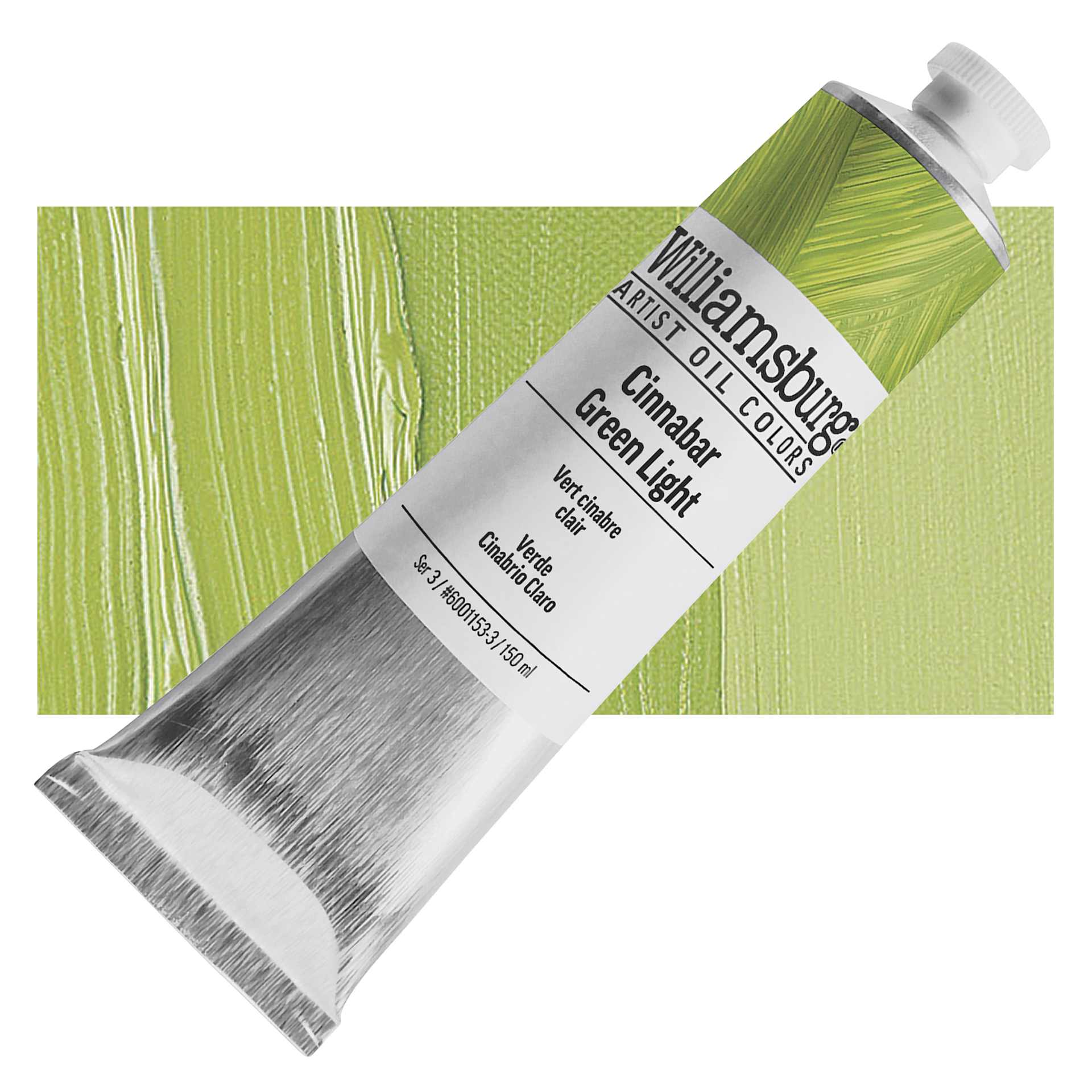 Williamsburg Handmade Oil Paint - Cinnabar Green Light, 150 ml tube and swatch