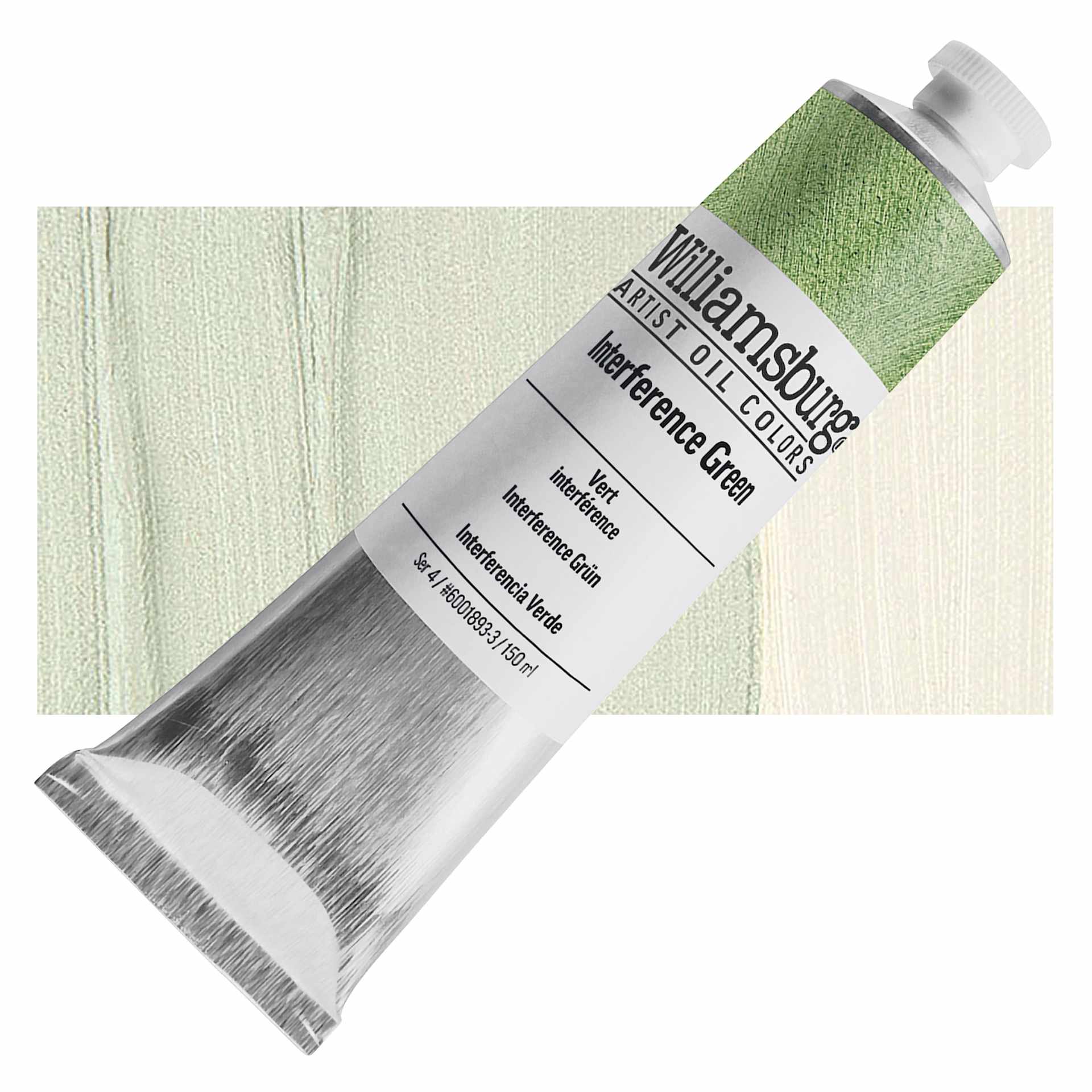 Williamsburg Handmade Oil Paint - Interference Green, 150 ml tube and swatch