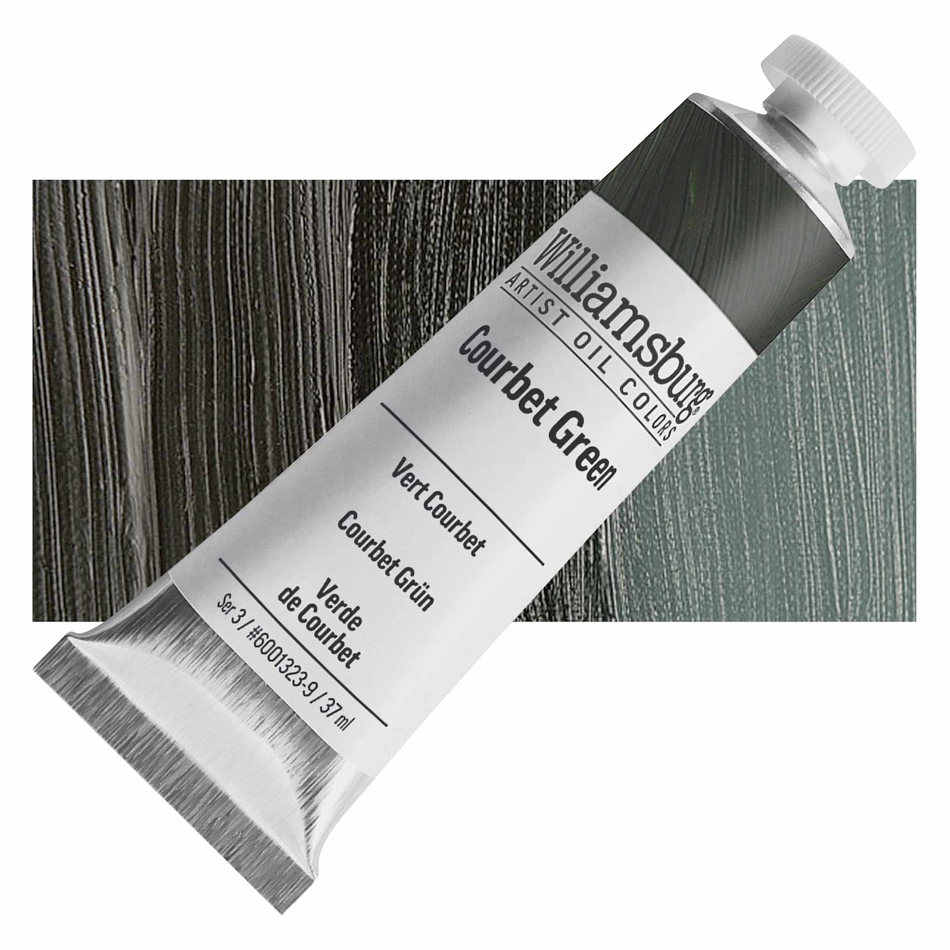 Williamsburg Handmade Oil Paint - Courbet Green, 37 ml tube and swatch