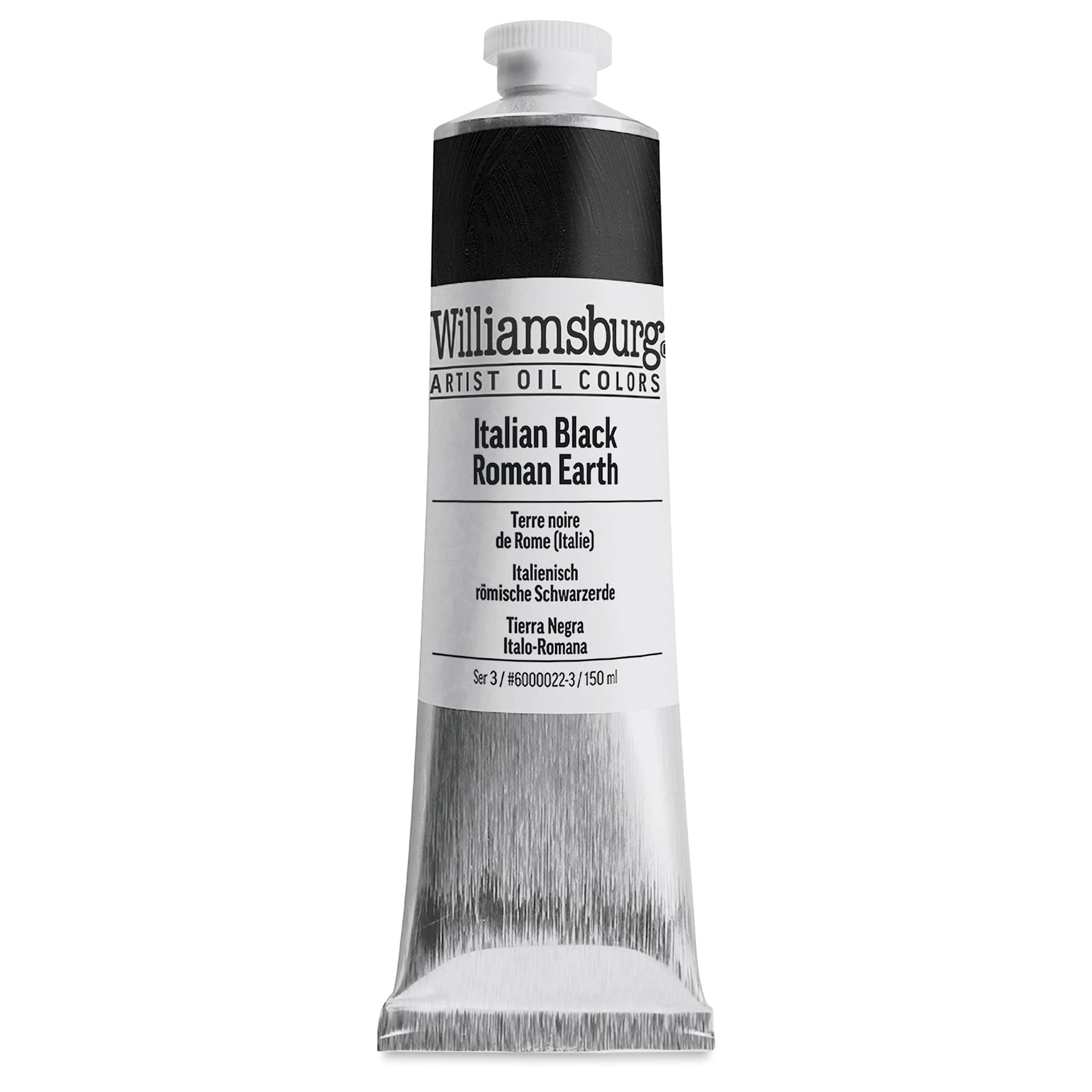 Williamsburg Handmade Oil Paint - Italian Black Roman Earth, 150 ml tube