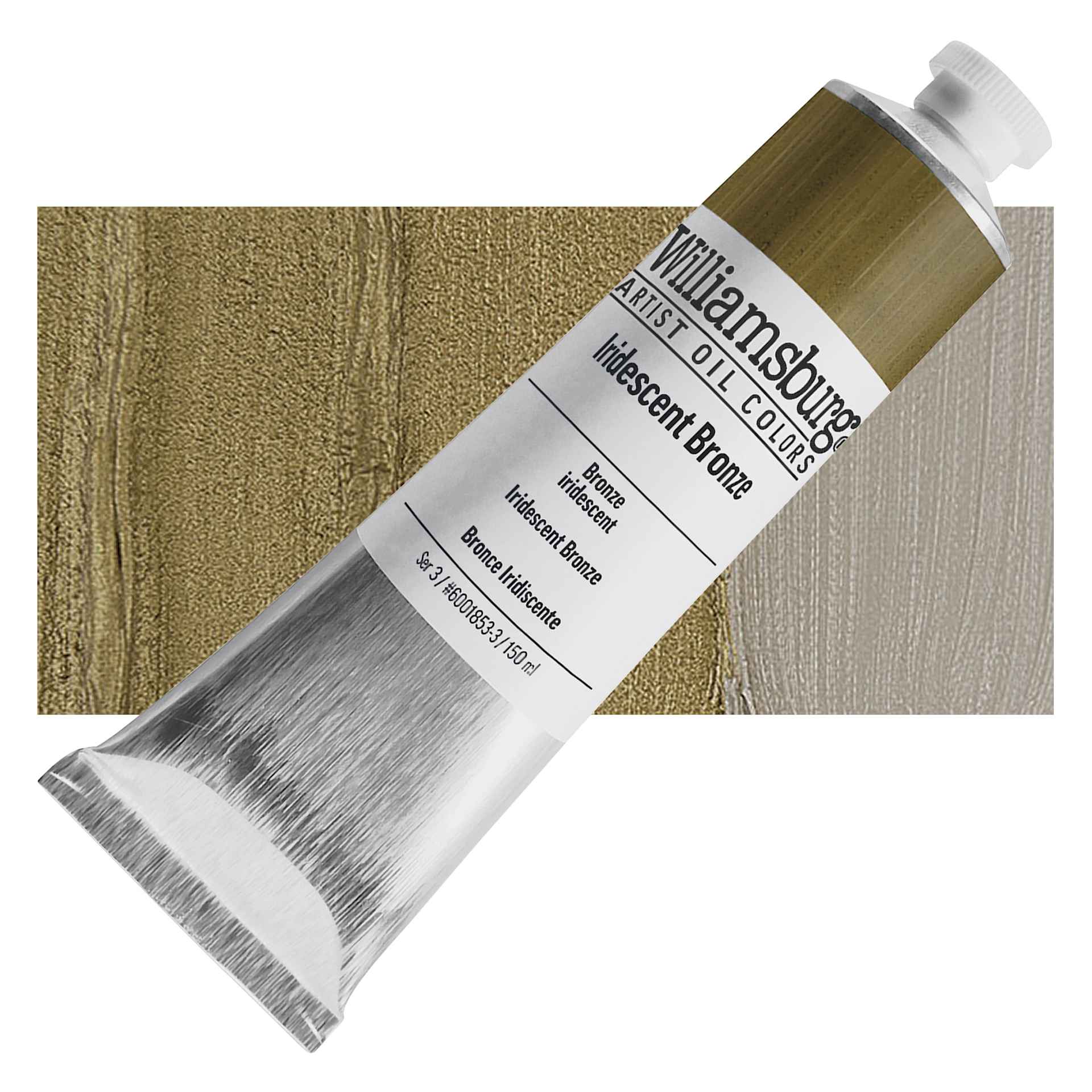 Williamsburg Handmade Oil Paint - Iridescent Bronze, 150 ml tube and swatch