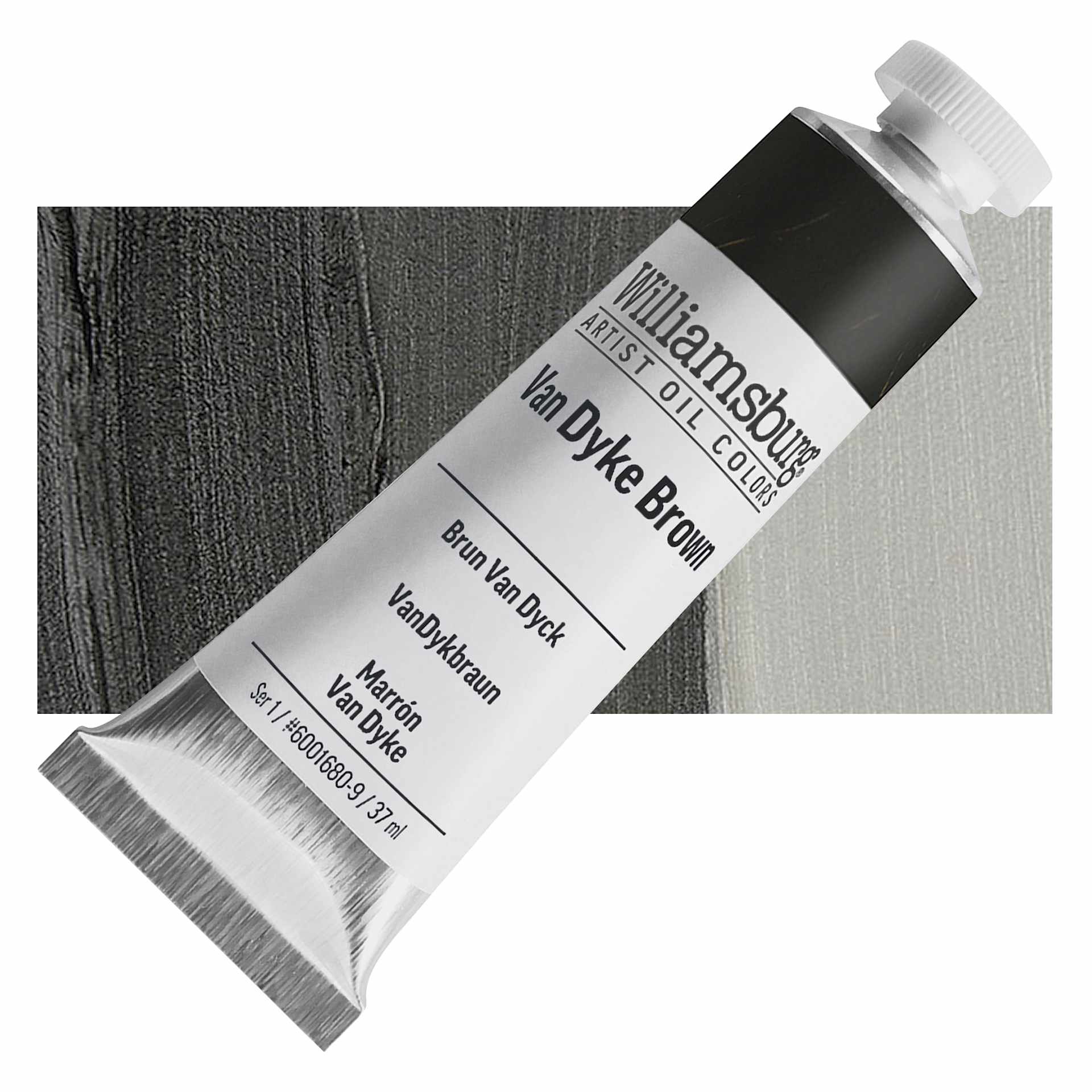 Williamsburg Handmade Oil Paint - Van Dyke Brown, 37 ml tube and swatch