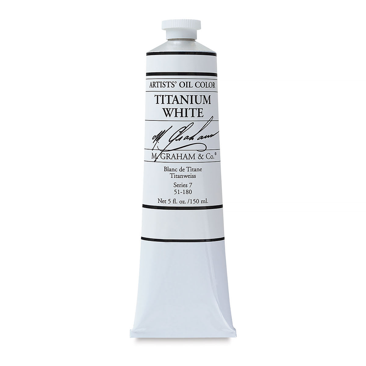 M. Graham Artists' Oil Color - Titanium White, 148 ml tube