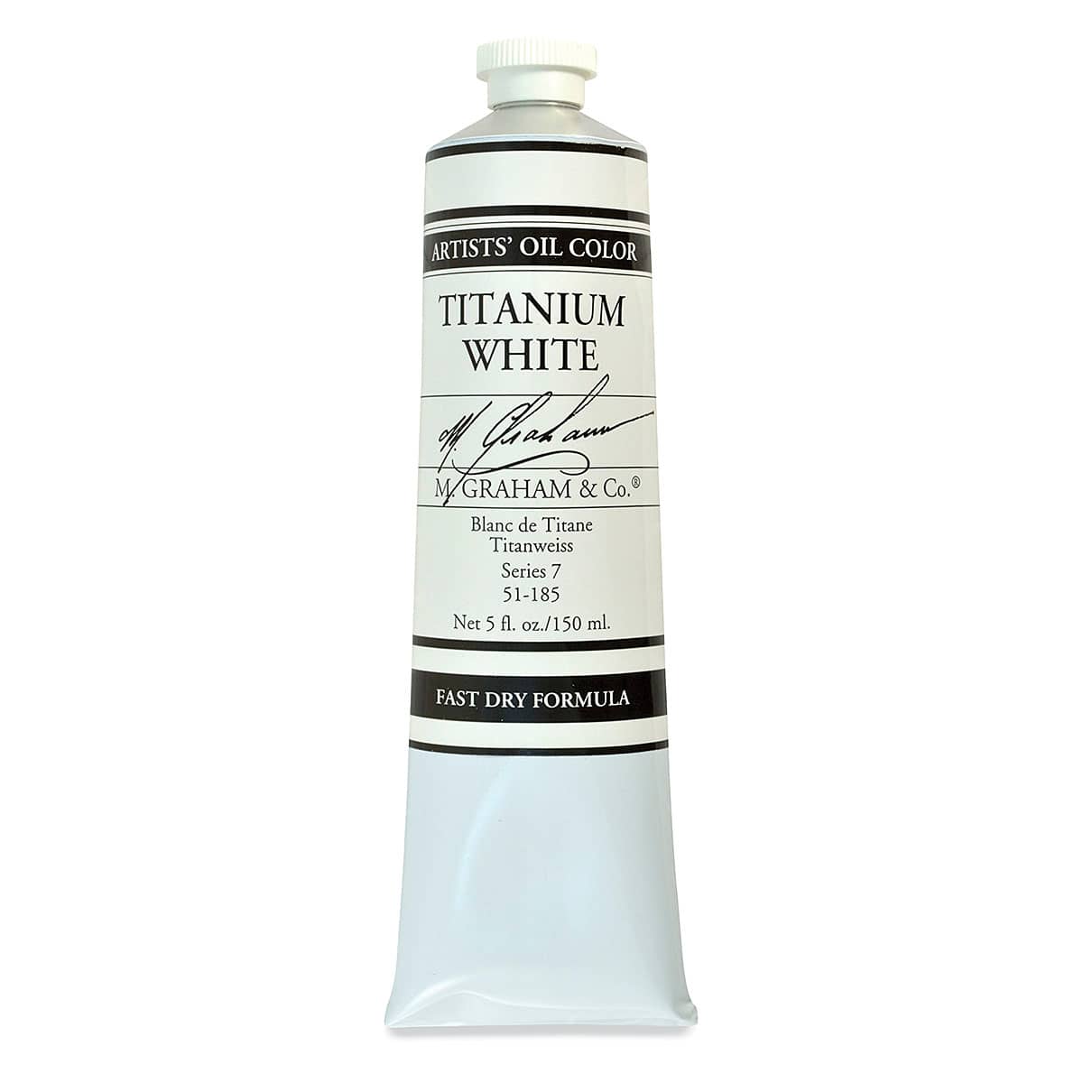 M. Graham Artists' Oil Color - Titanium White-Alkyd (Rapid Dry), 148 ml tube