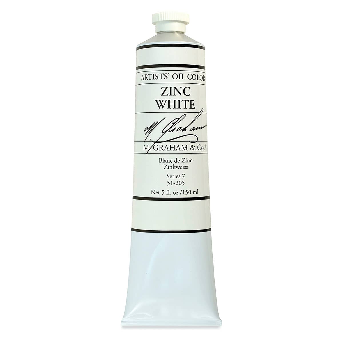 M. Graham Artists' Oil Color - Zinc White, 148 ml tube