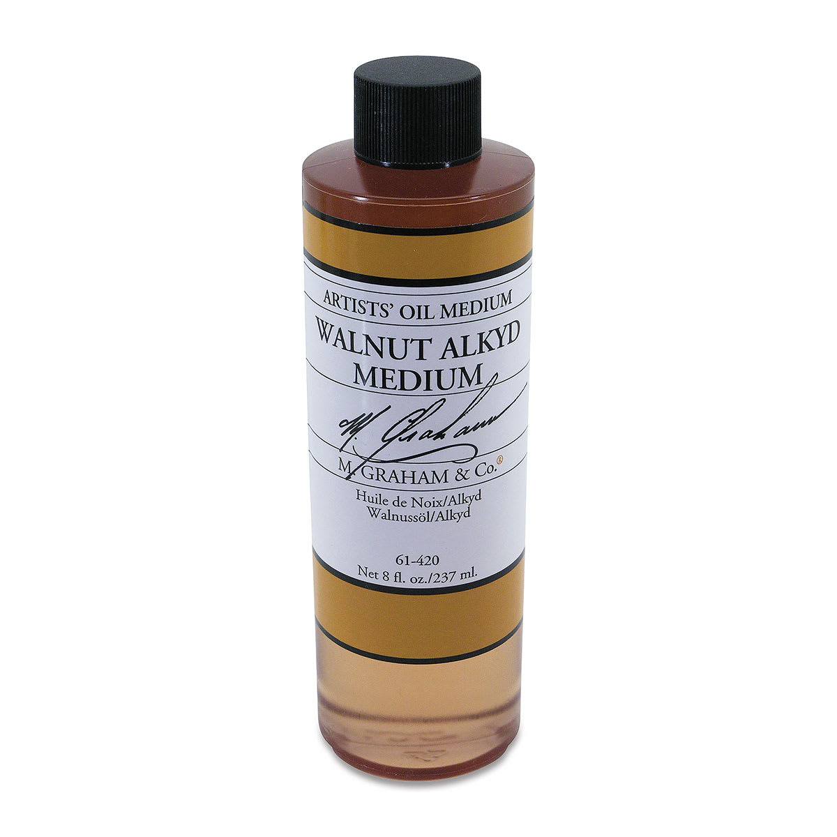 M. Graham Walnut Alkyd Medium - Walnut Alkyd Medium, 8 oz bottle