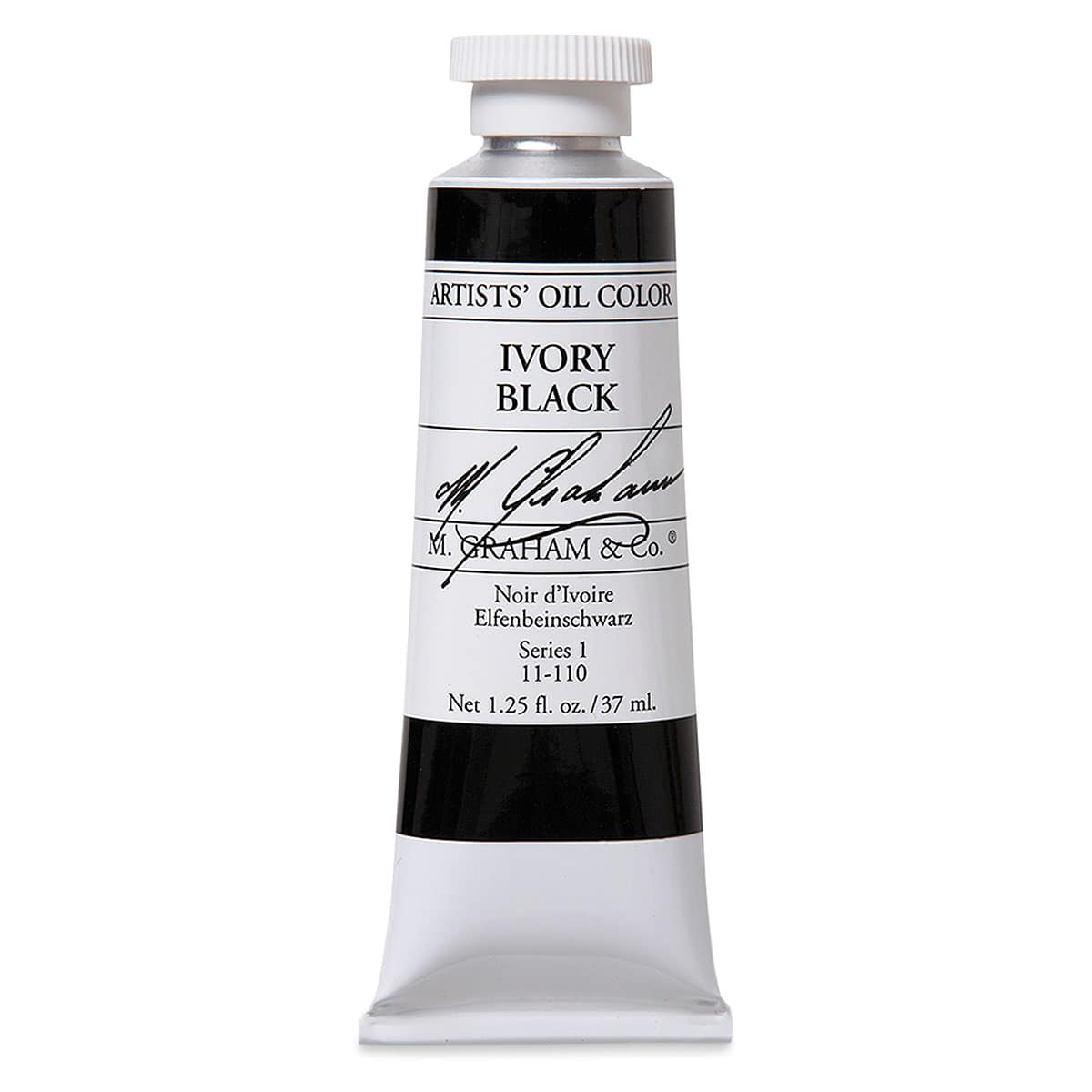 M. Graham Artists' Oil Color - Ivory Black, 37 ml tube