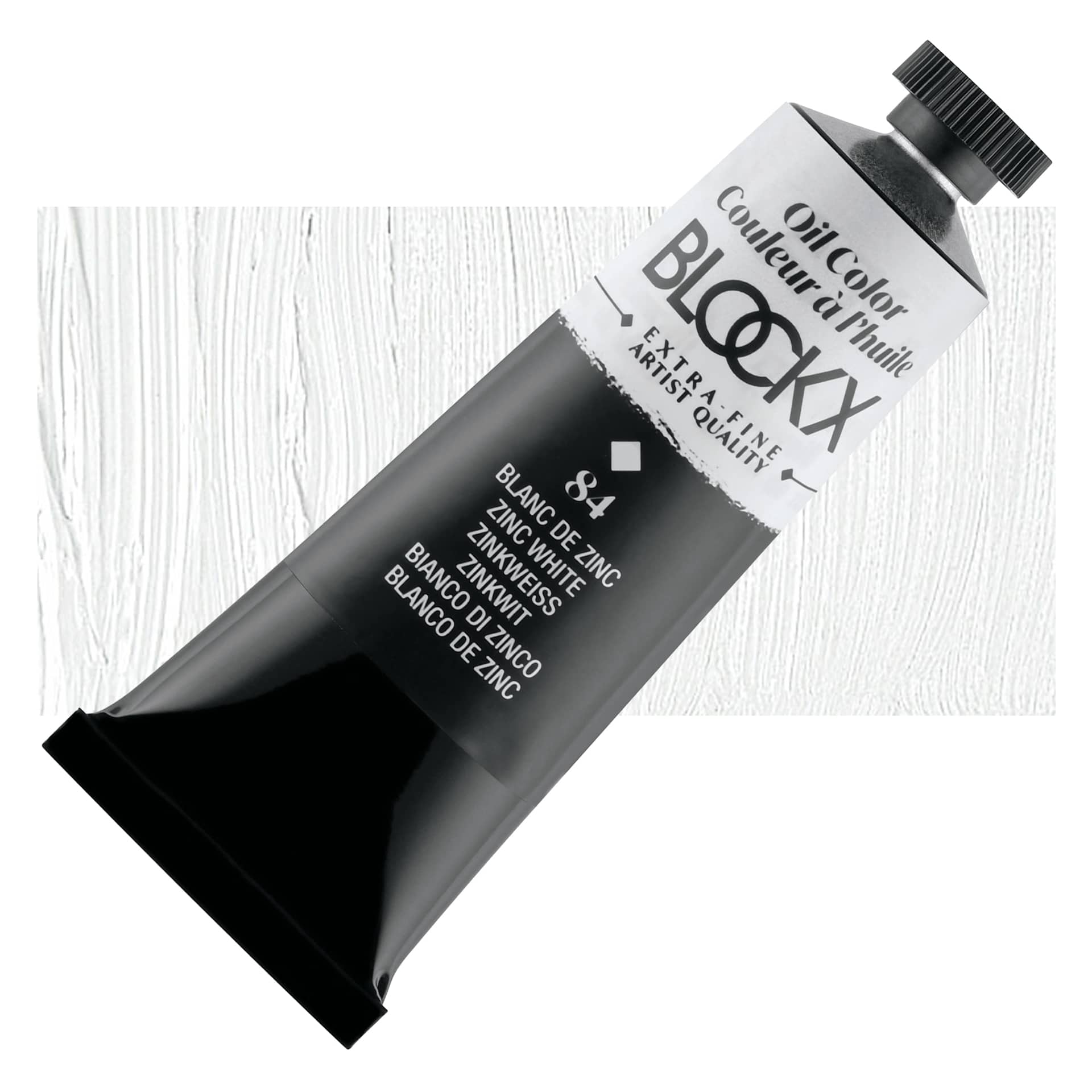 Blockx Artist Oil Color - Zinc White, 35 ml tube and swatch
