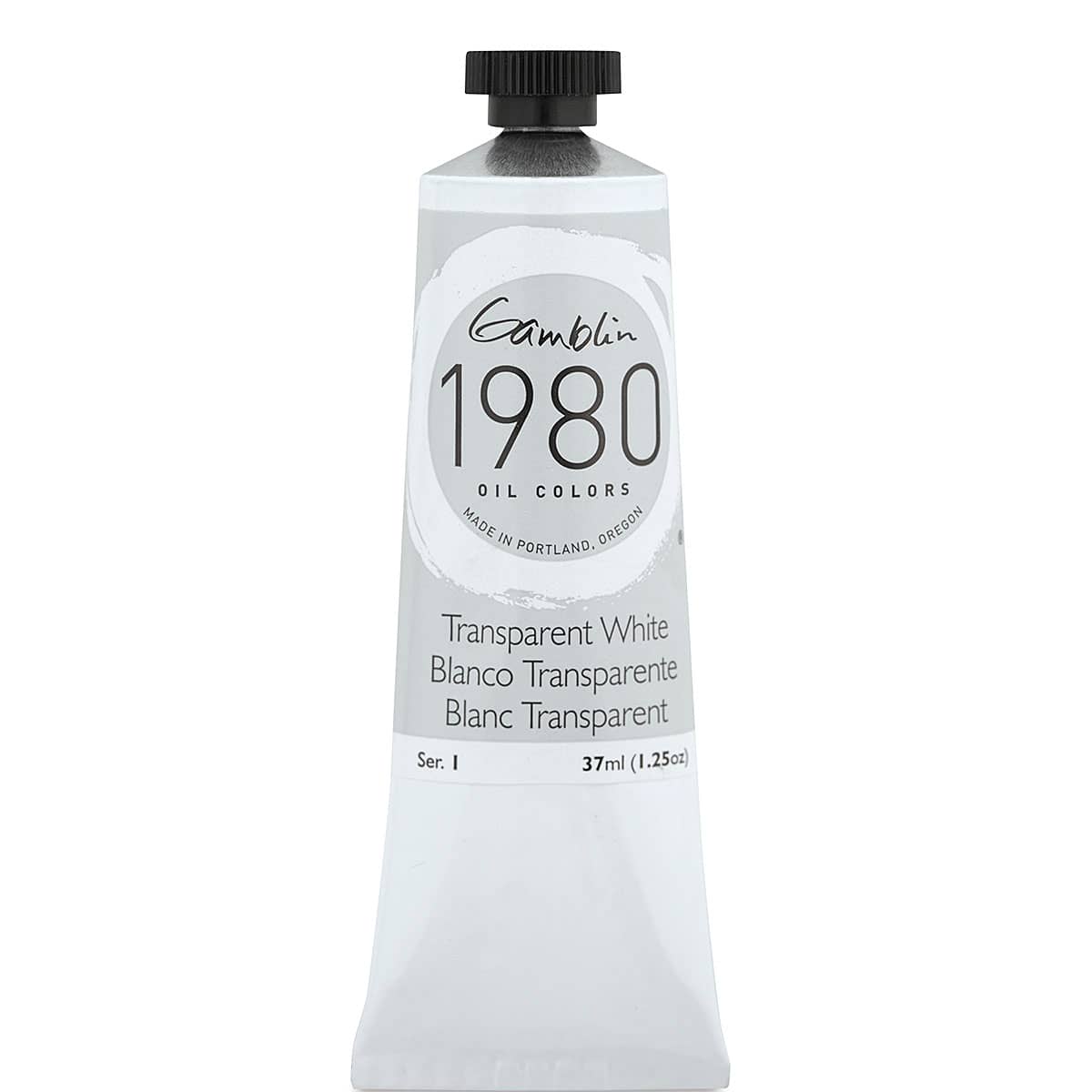 Gamblin 1980 Oils - Transparent White, 37 ml tube
