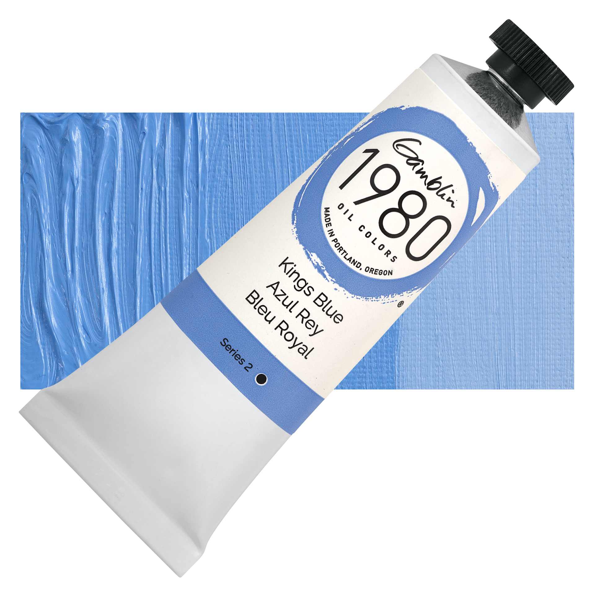Gamblin 1980 Oils - Kings Blue, 37 ml tube and swatch