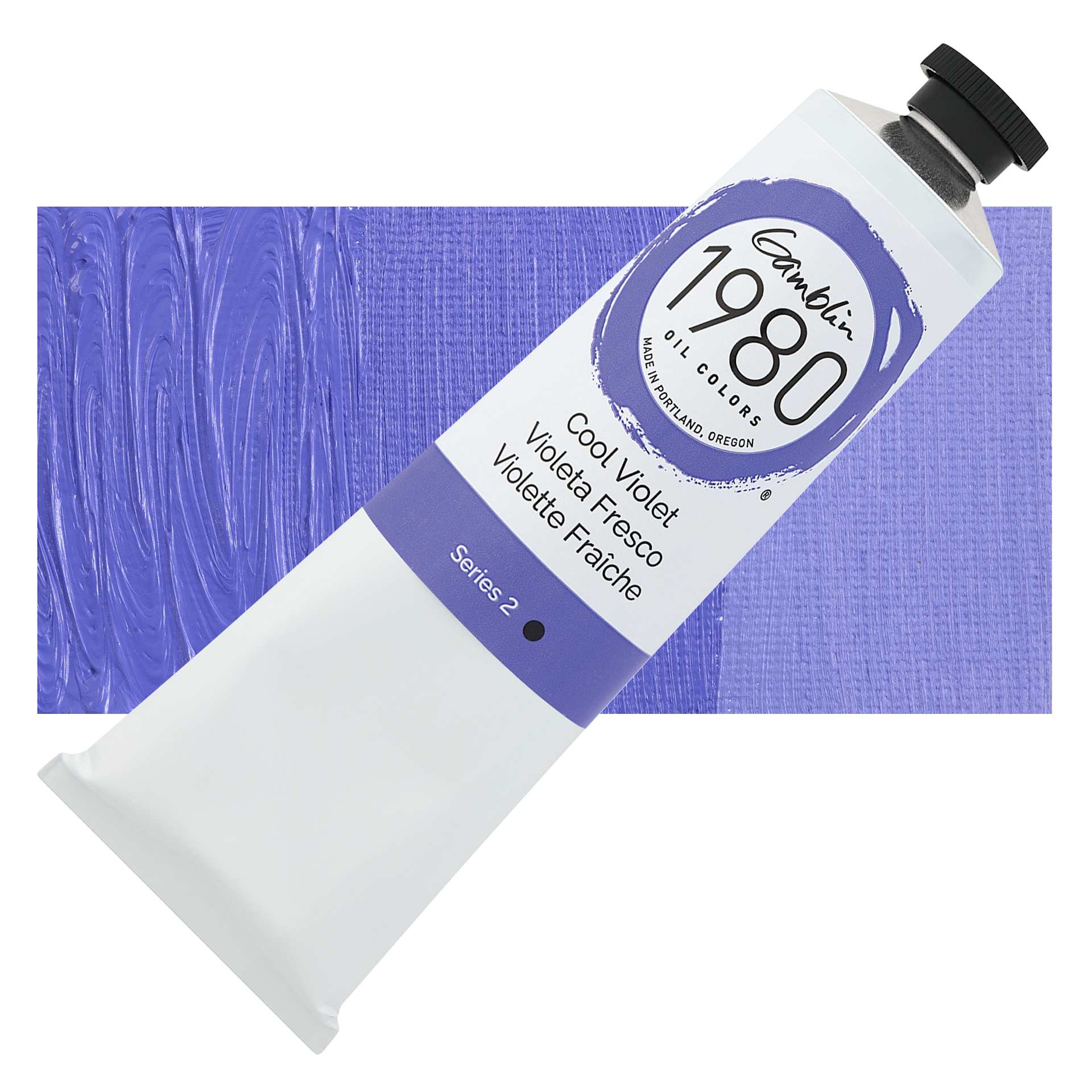 Gamblin 1980 Oils - Cool Violet, 150 ml tube and swatch
