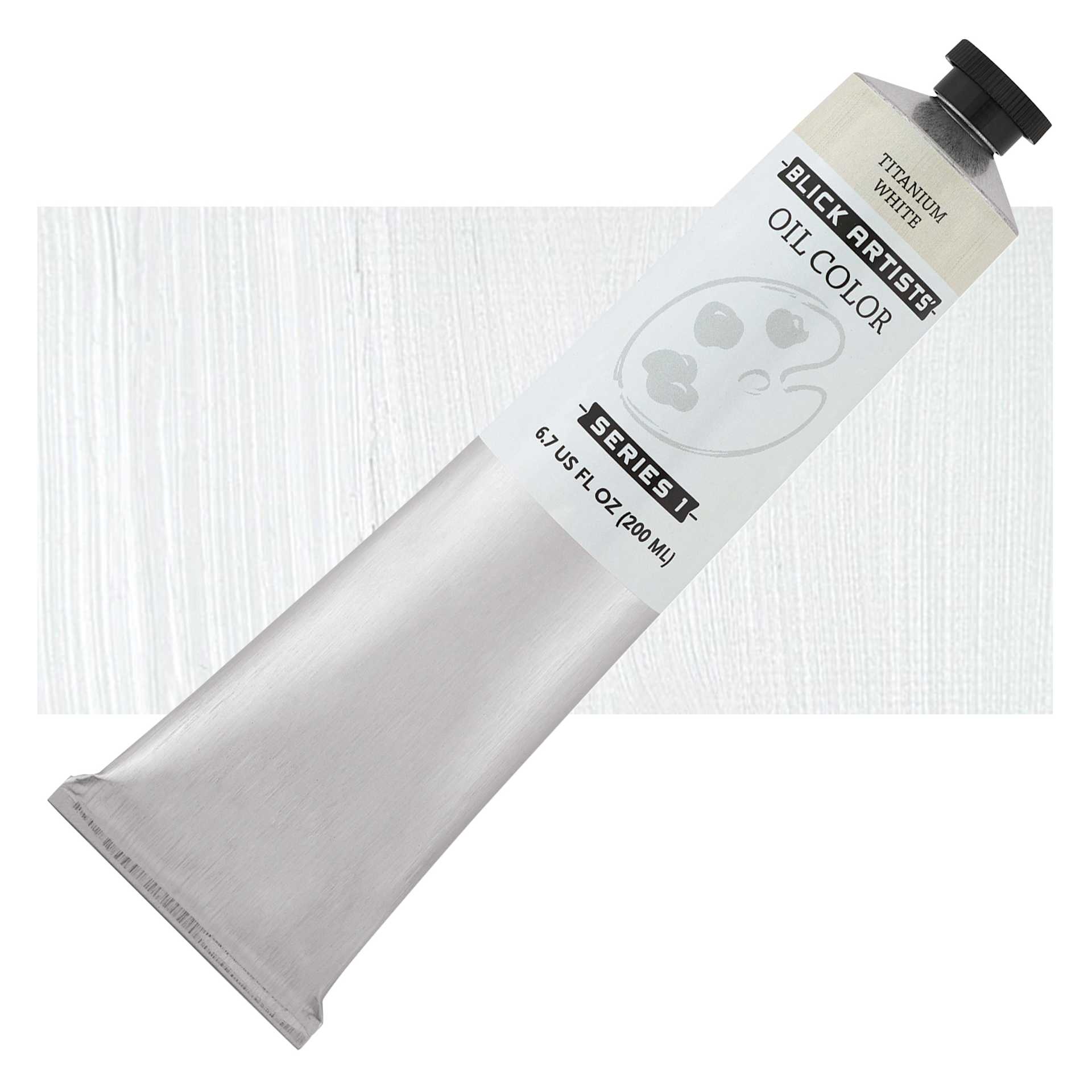 Blick Artists' Oil Paint - Titanium White, 200 ml tube and swatch Blick Artists' Oil Paint - Titanium White, 200 ml tube and swatch