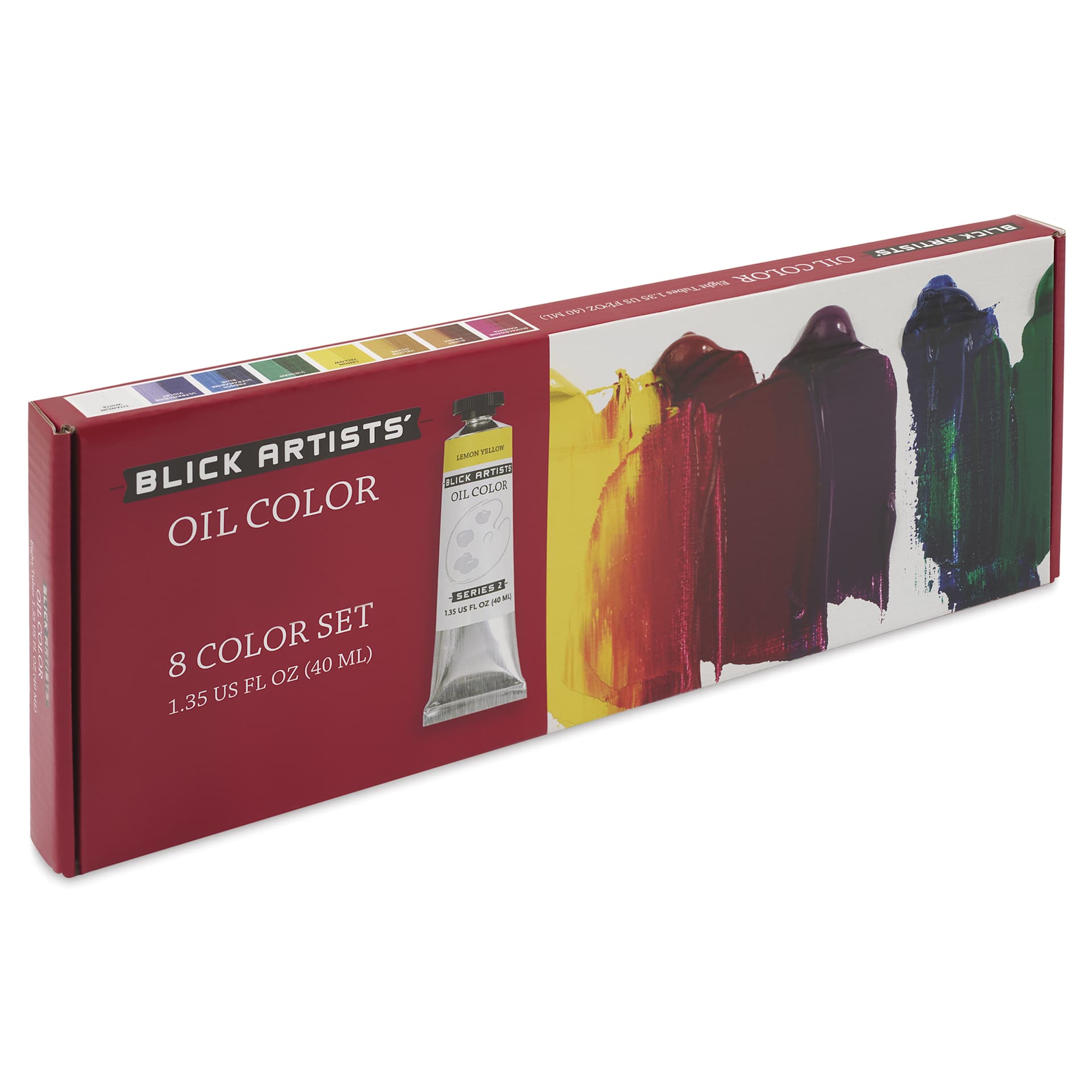 Blick Artists' Oil Color - Set of 8 colors, 40 ml tubes, front of packaging