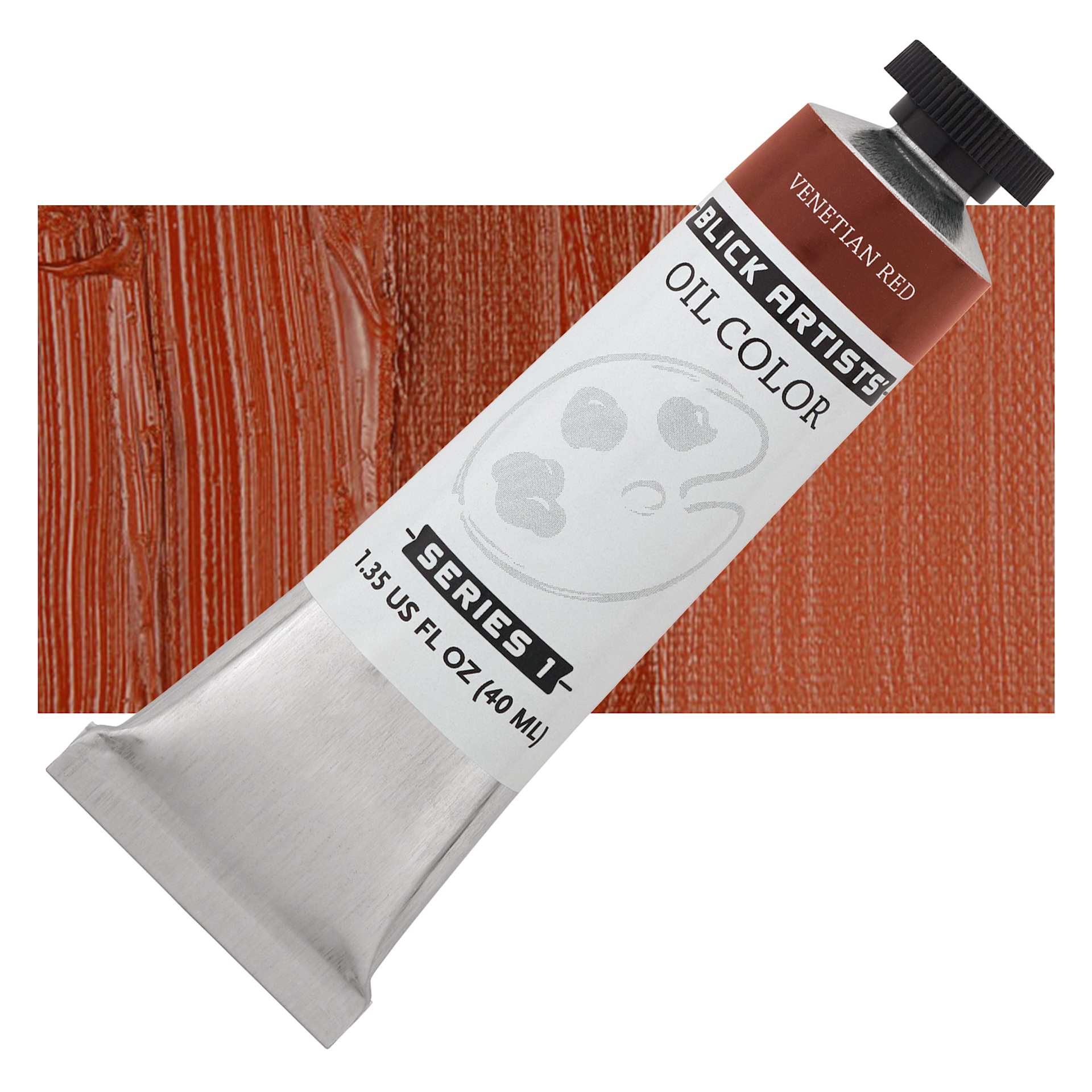 Blick Artists' Oil Paint - Venetian Red, 40 ml tube and swatch