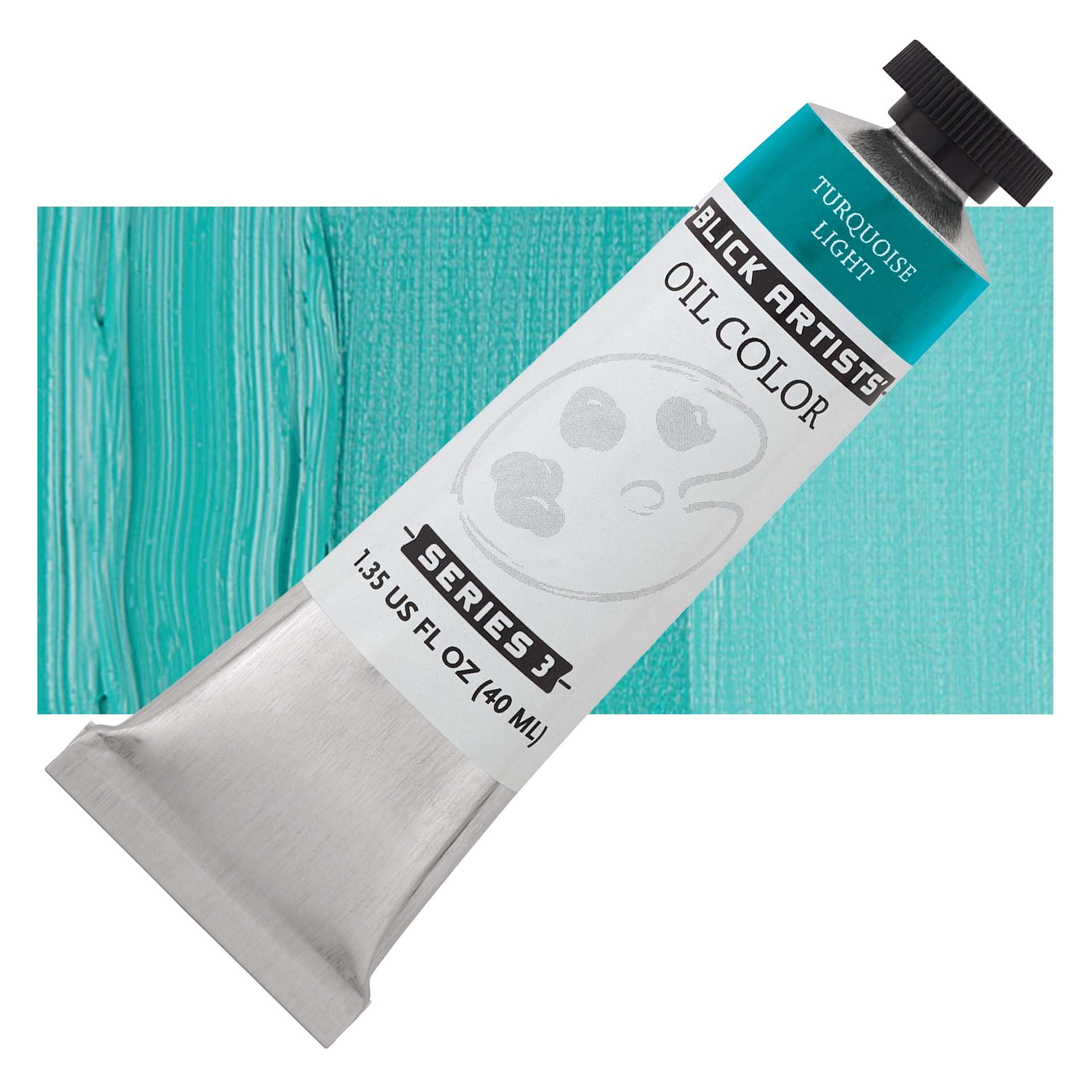 Blick Artists' Oil Paint - Turquoise Light, 40 ml tube and swatch