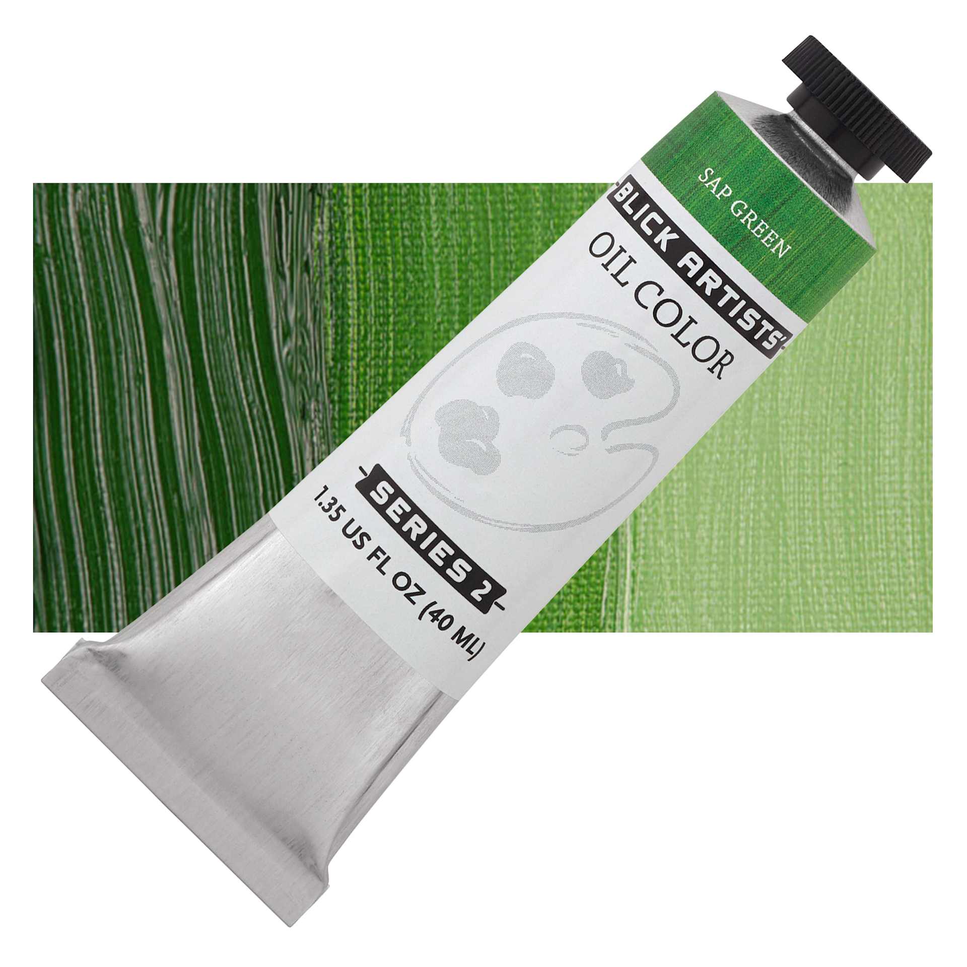 Blick Artists' Oil Paint - Sap Green, 40 ml tube and swatch