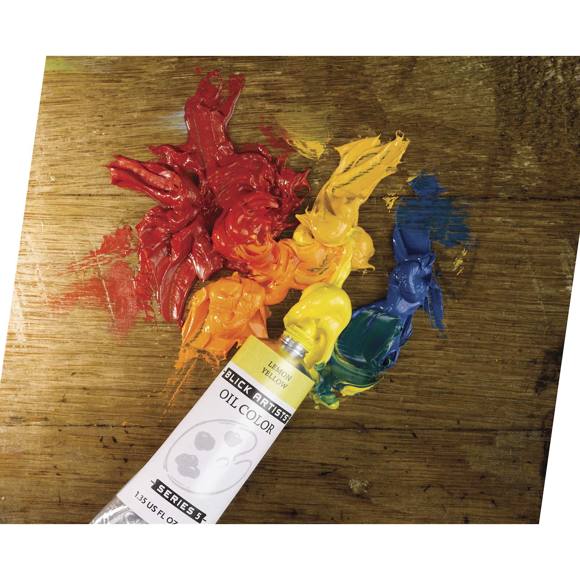 Blick Artists' Oil Paints - Lemon Yellow mixed with other paints