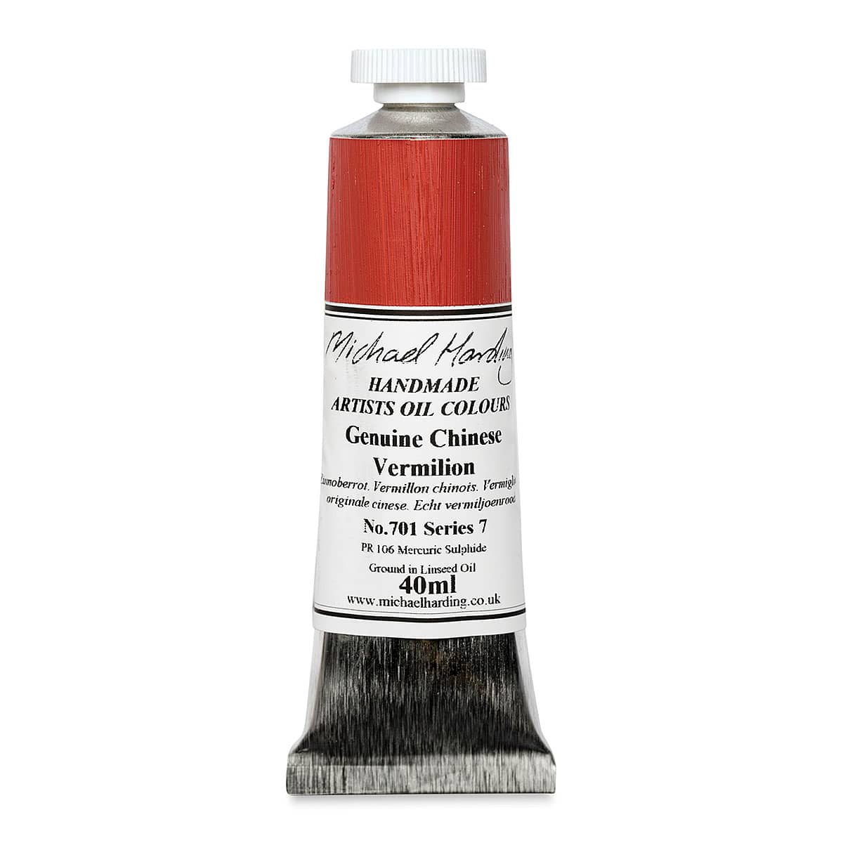 Michael Harding Artists Oil Color - Genuine Chinese Vermilion, 40 ml tube