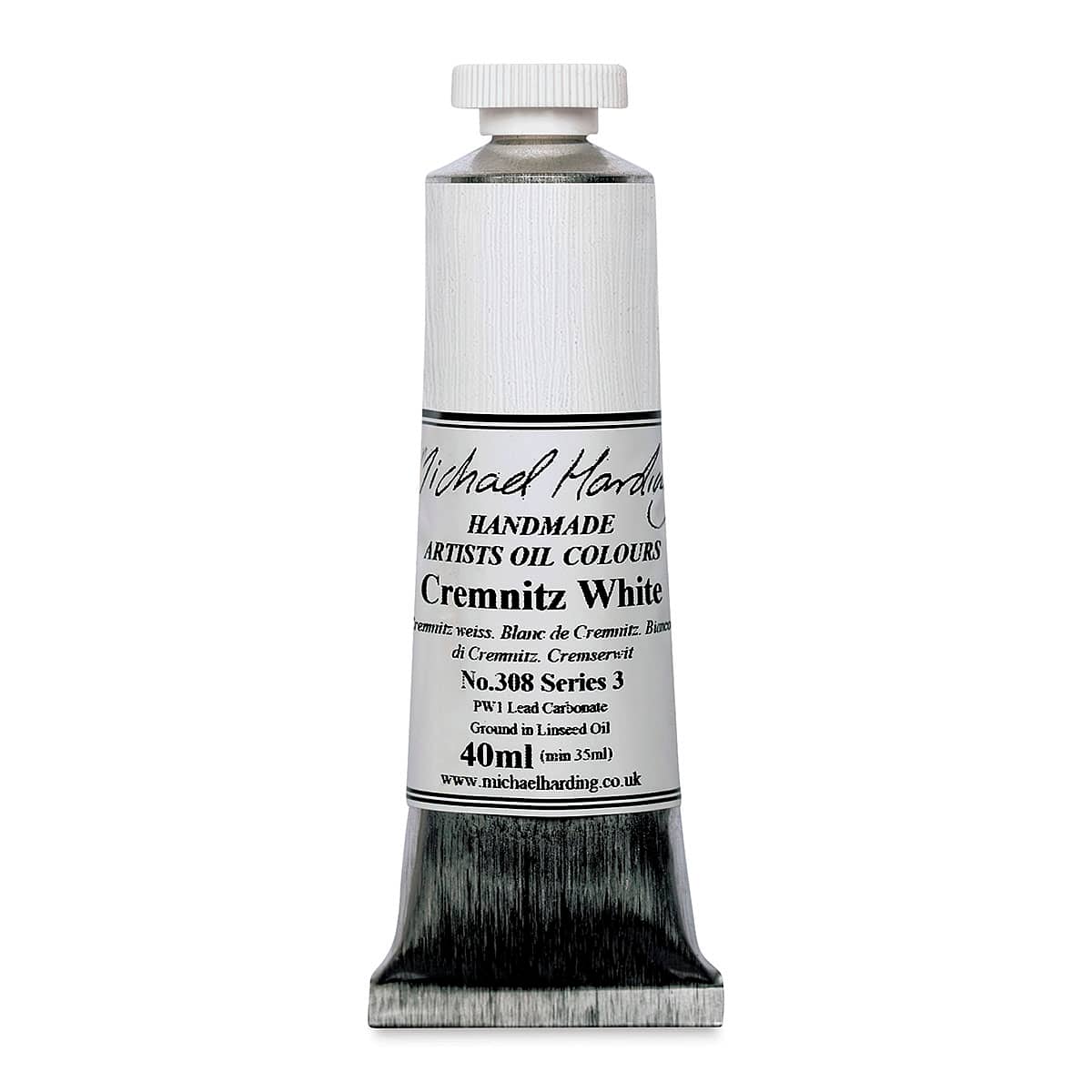 Michael Harding Artists Oil Color - Cremnitz White (Linseed Oil), 40 ml tube