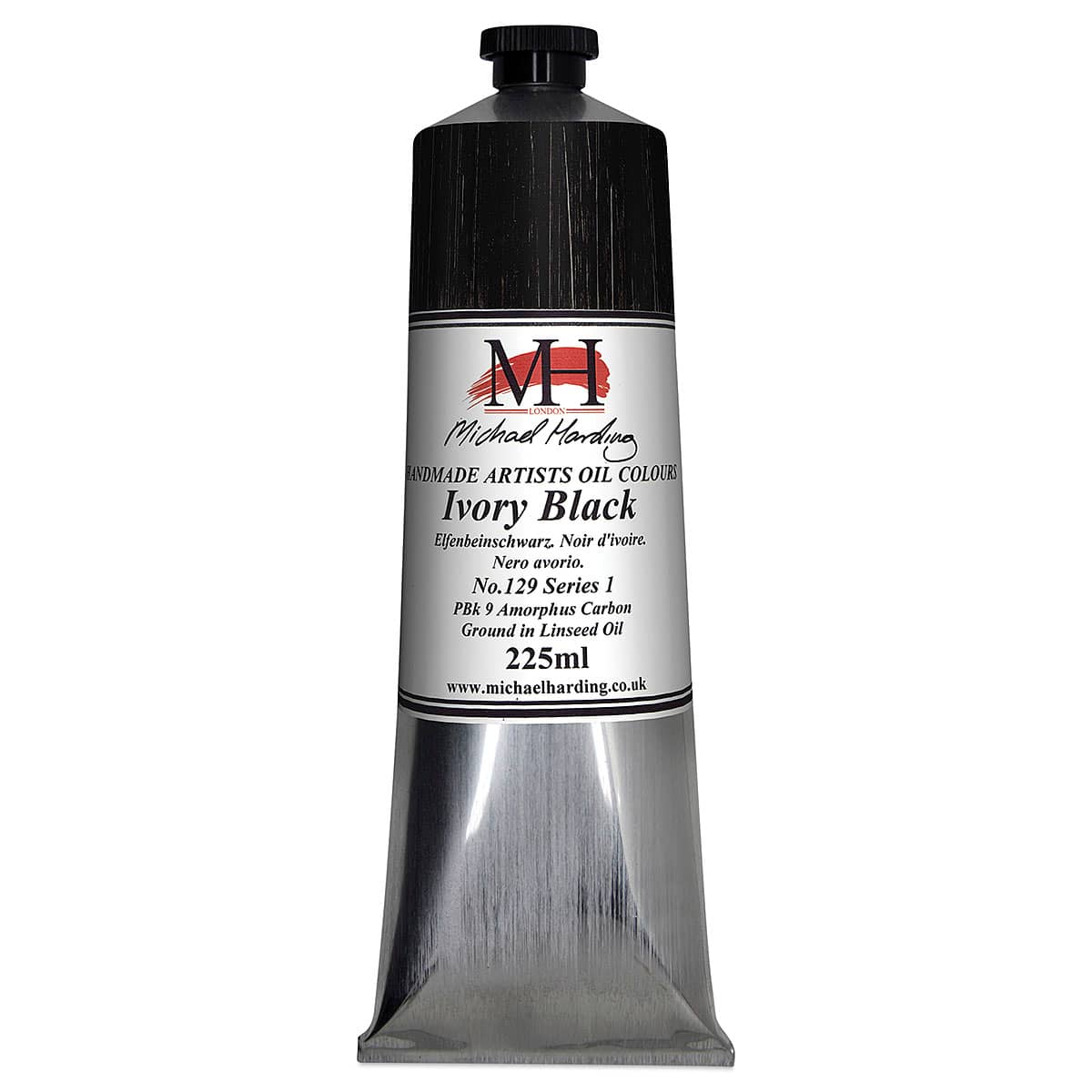 Michael Harding Artists Oil Color - Ivory Black, 225 ml tube