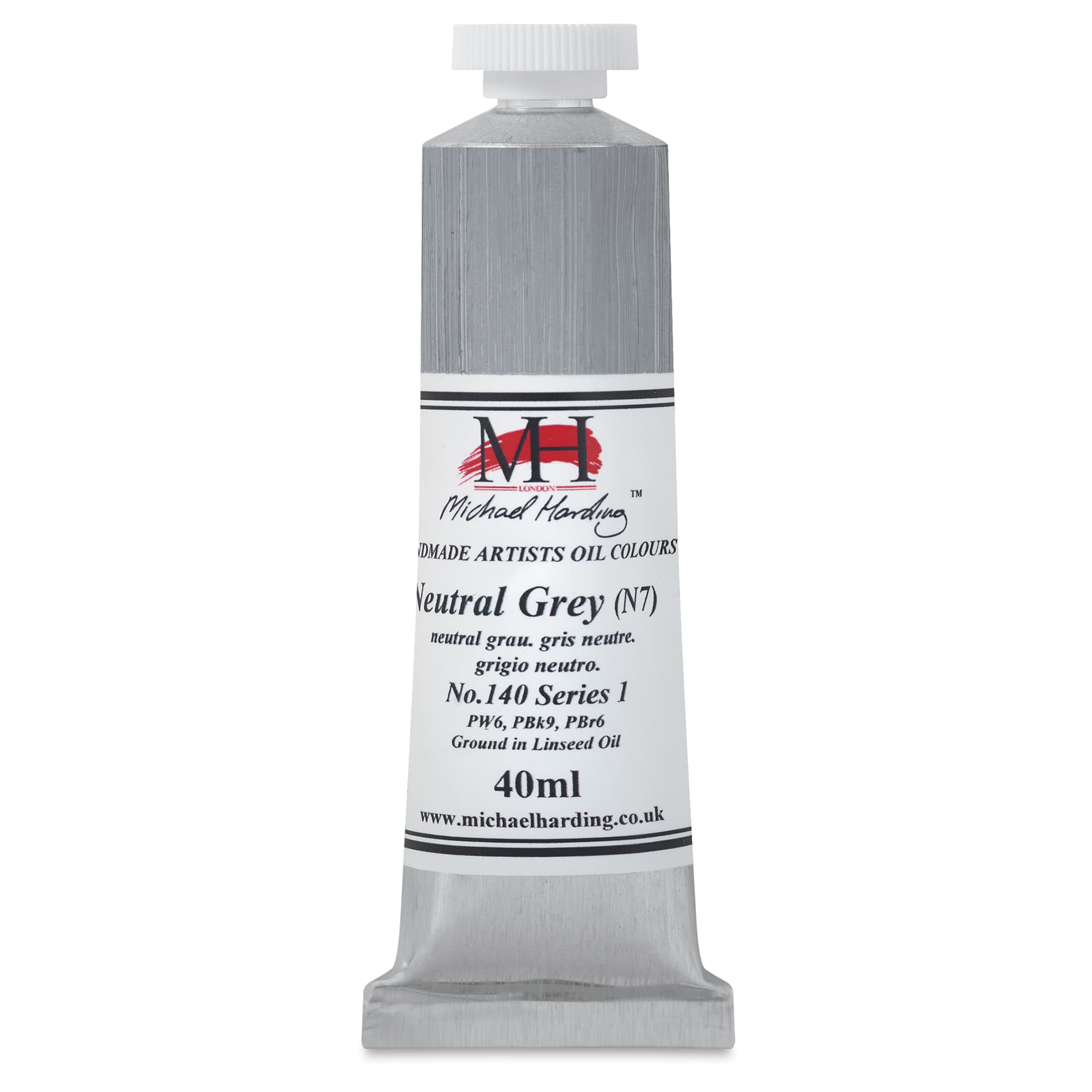 Michael Harding Artists Oil Color - Neutral Gray N7, 40 ml tube