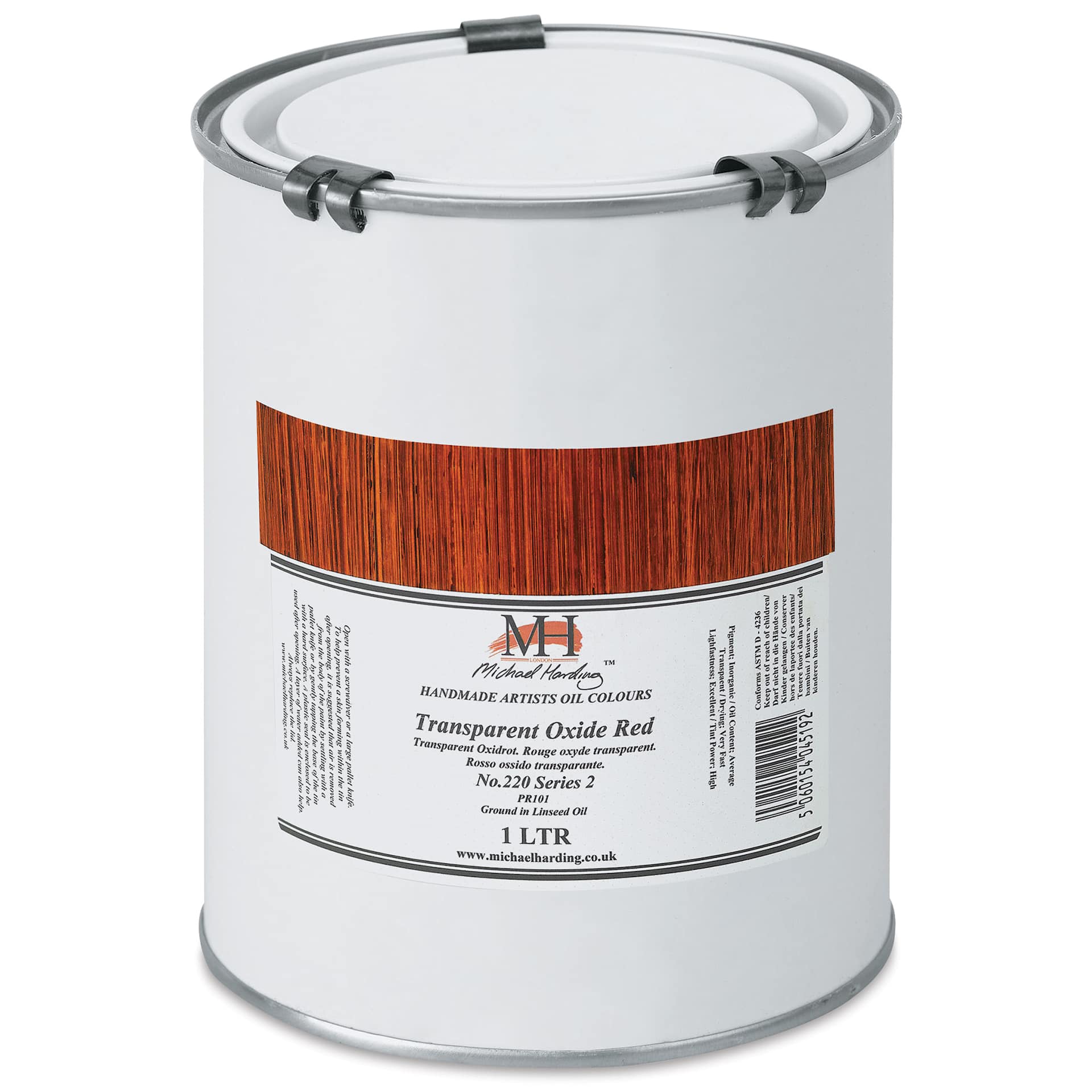 Michael Harding Artists Oil Color - Transparent Oxide Red, 1 Liter