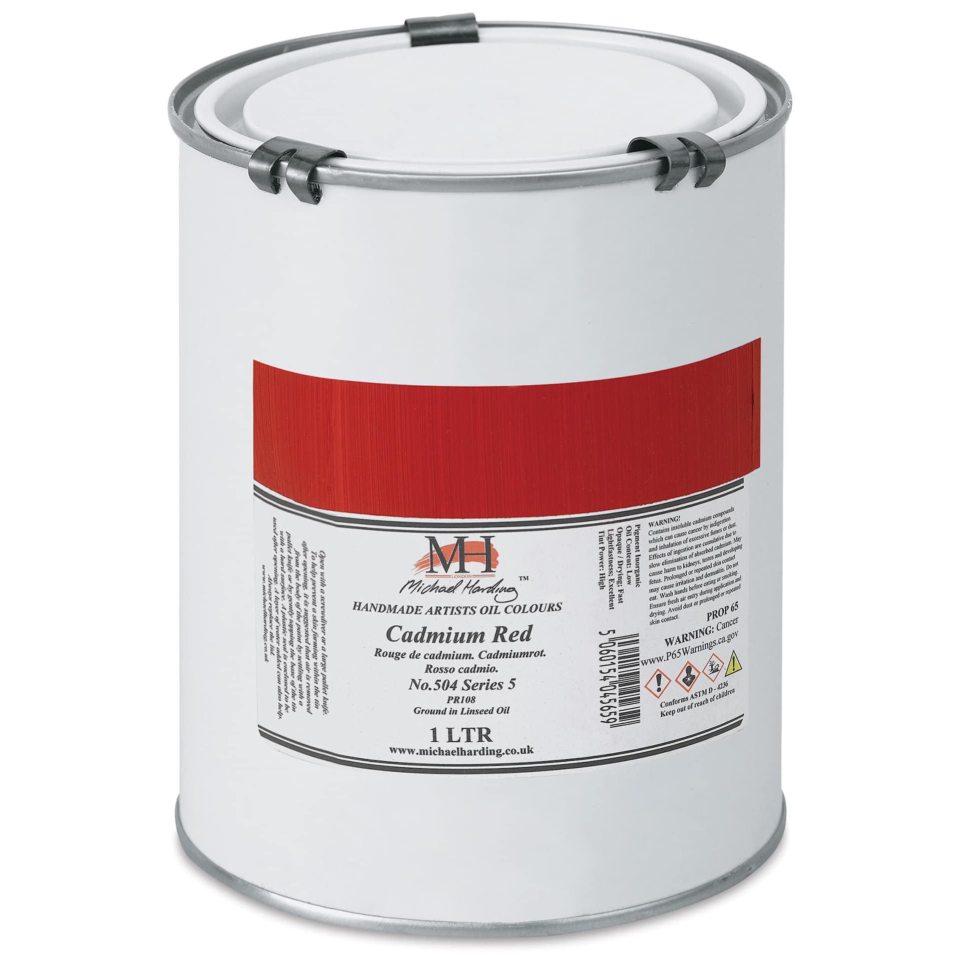 Michael Harding Artists Oil Color - Cadmium Red, 1 Liter