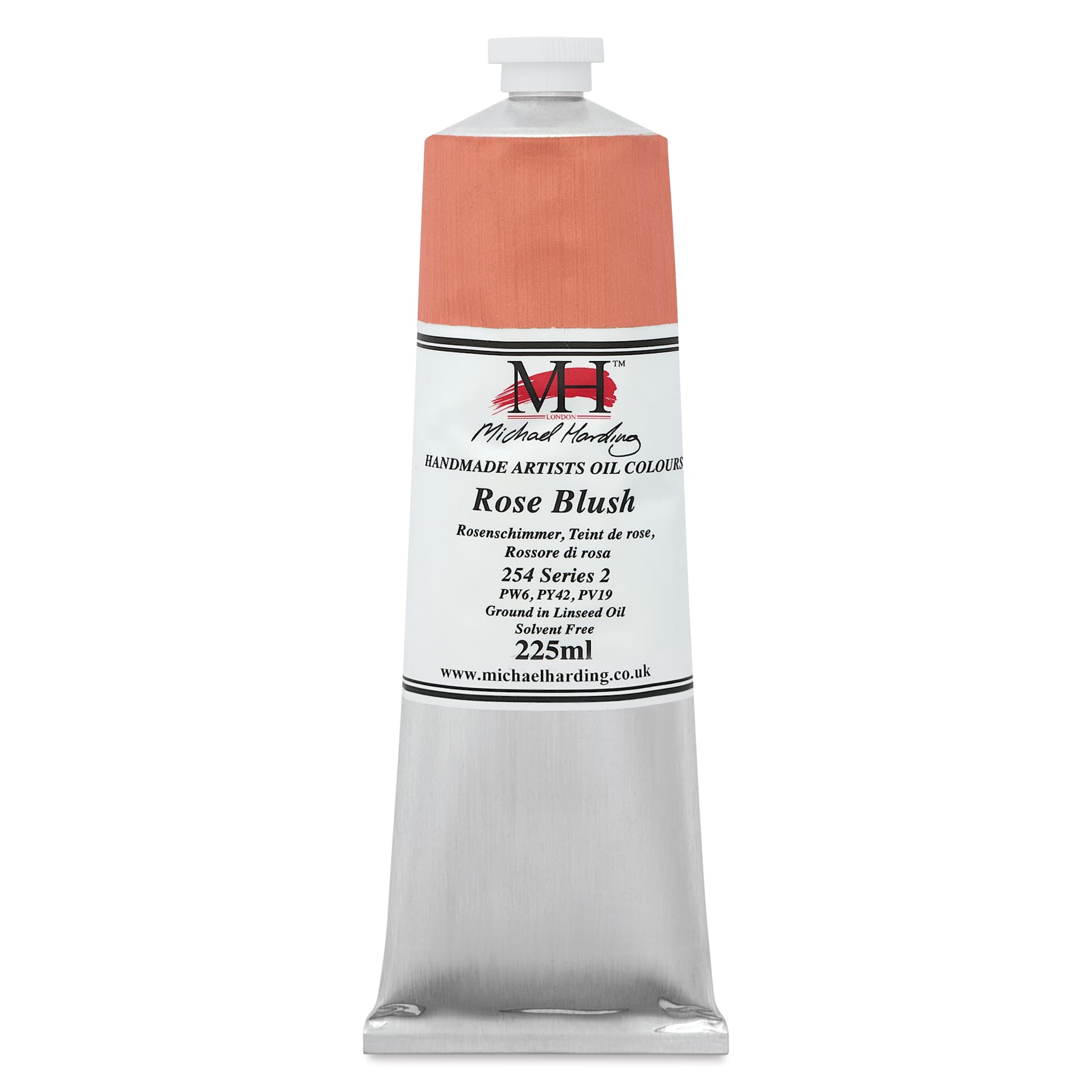 Michael Harding Artists Oil Color - Rose Blush, front of 225 ml tube