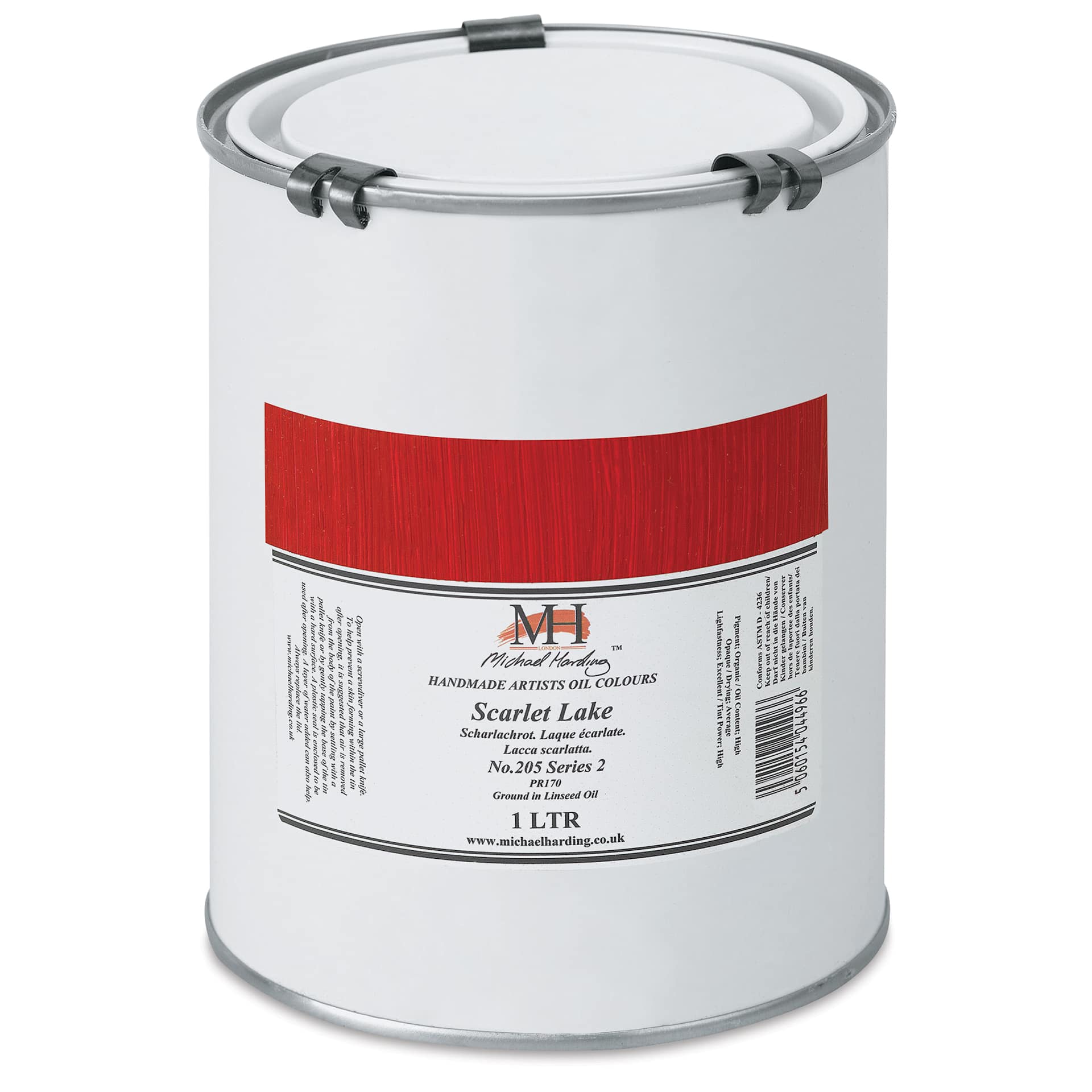 Michael Harding Artists Oil Color - Scarlet Lake, 1 Liter