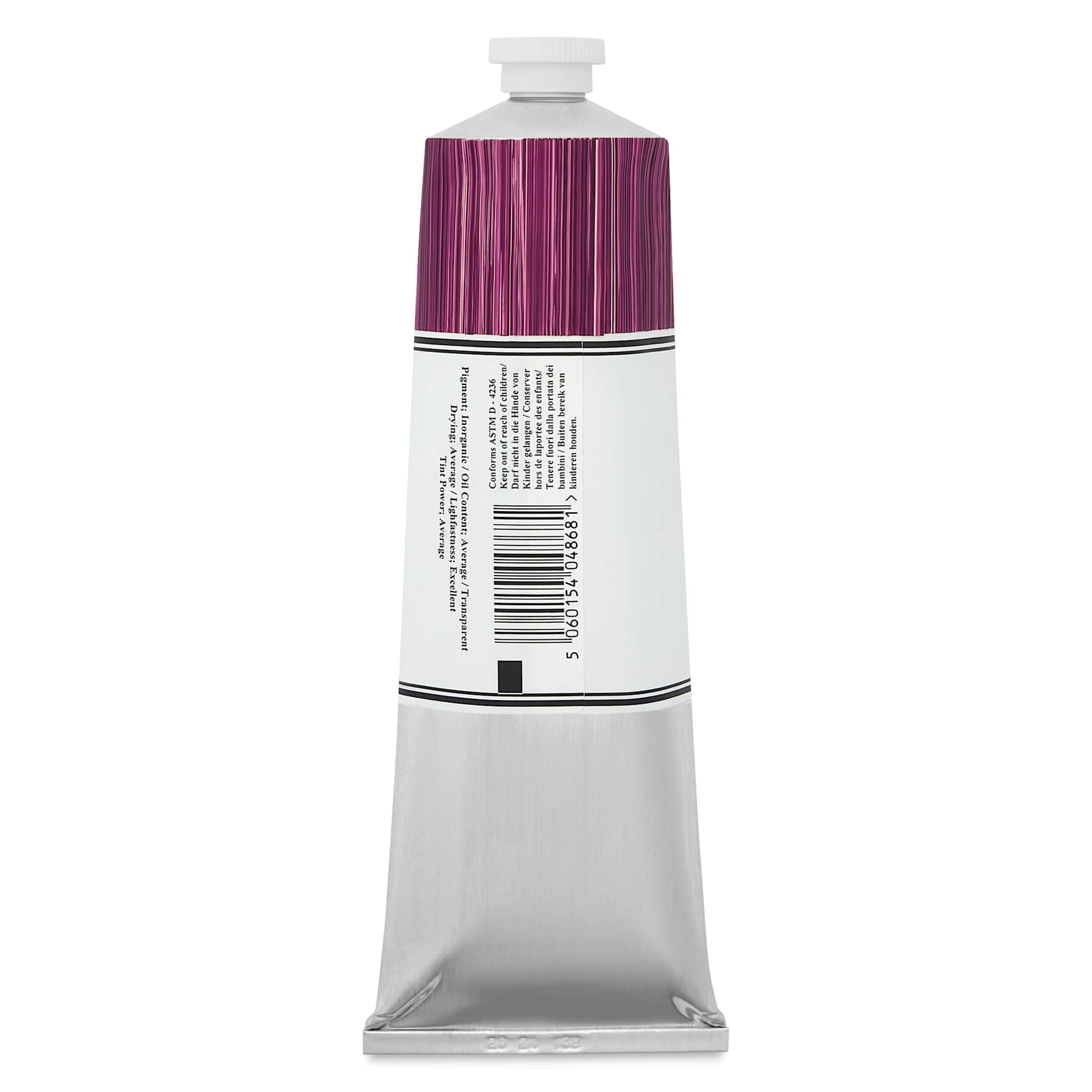 Michael Harding Artists Oil Color - Ultramarine Pink, back of 225 ml tube