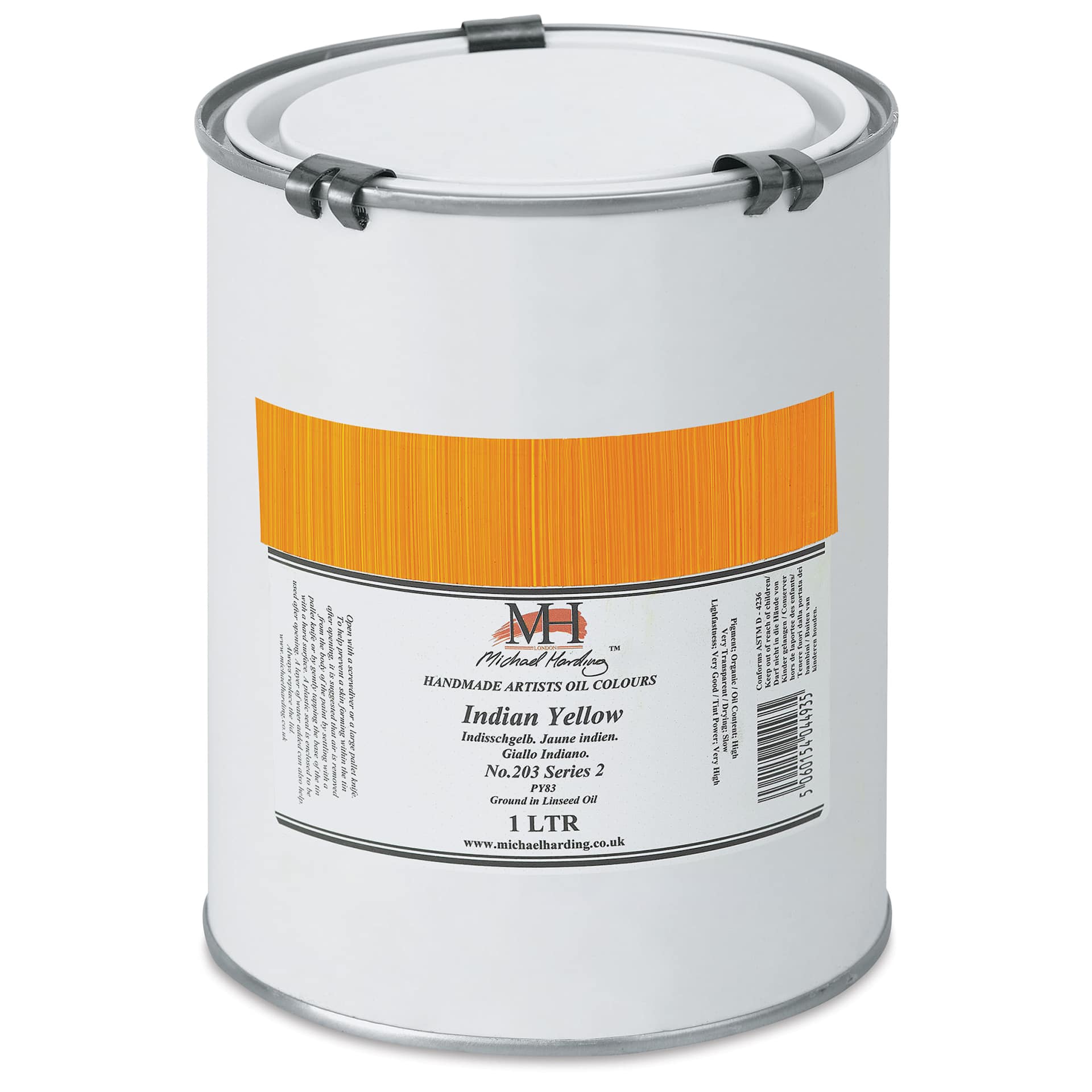Michael Harding Artists Oil Color - Indian Yellow, 1 Liter