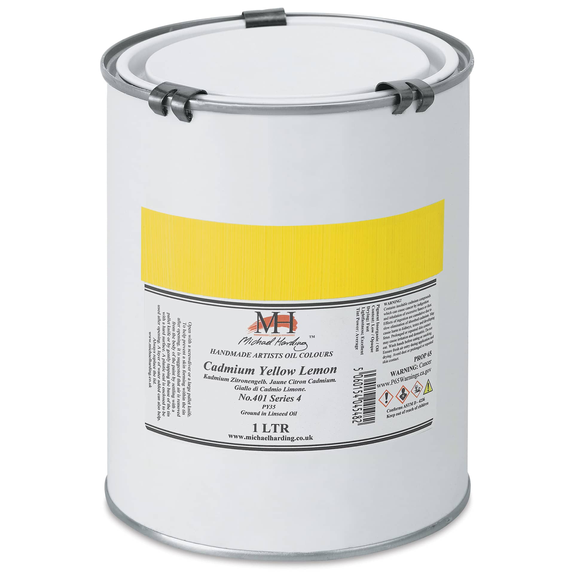 Michael Harding Artists Oil Color - Cadmium Yellow Lemon, 1 Liter