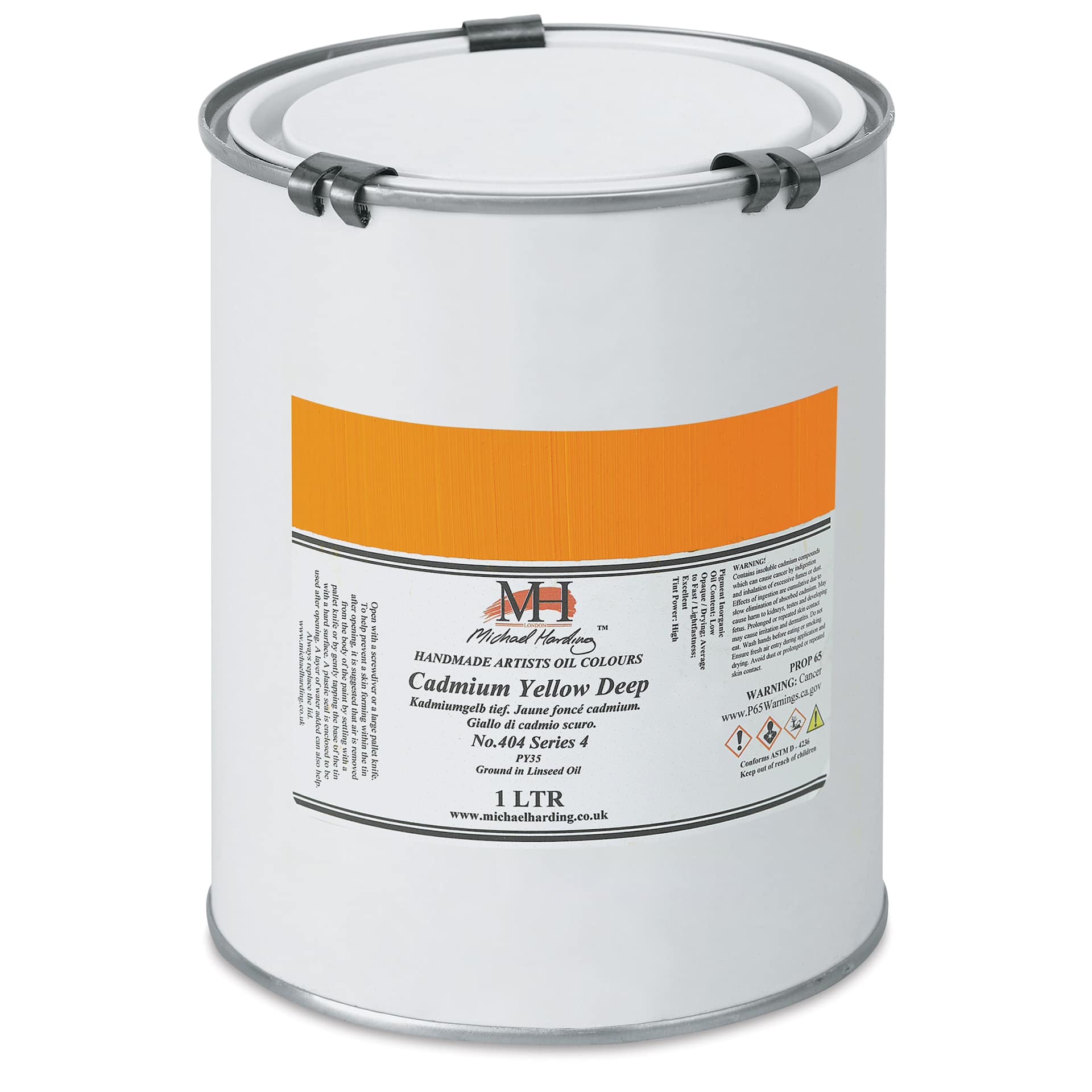 Michael Harding Artists Oil Color - Cadmium Yellow Deep, 1 Liter