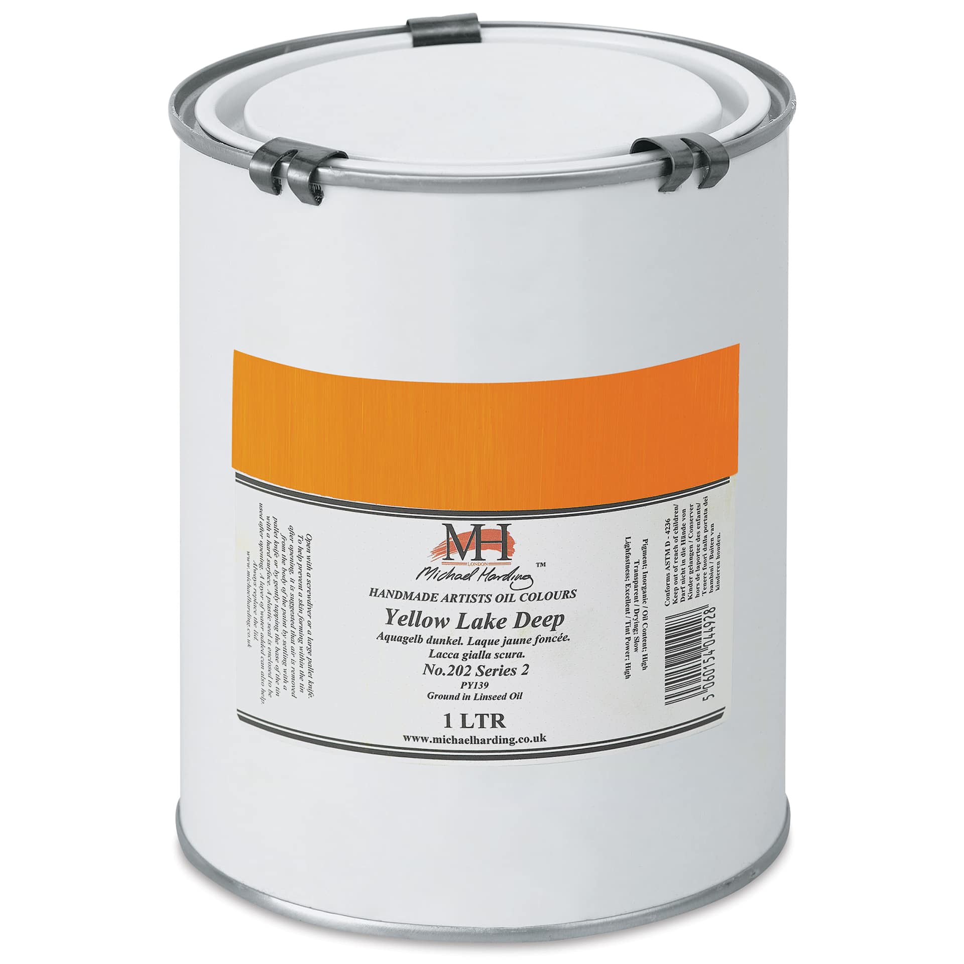 Michael Harding Artists Oil Color - Yellow Lake Deep, 1 Liter